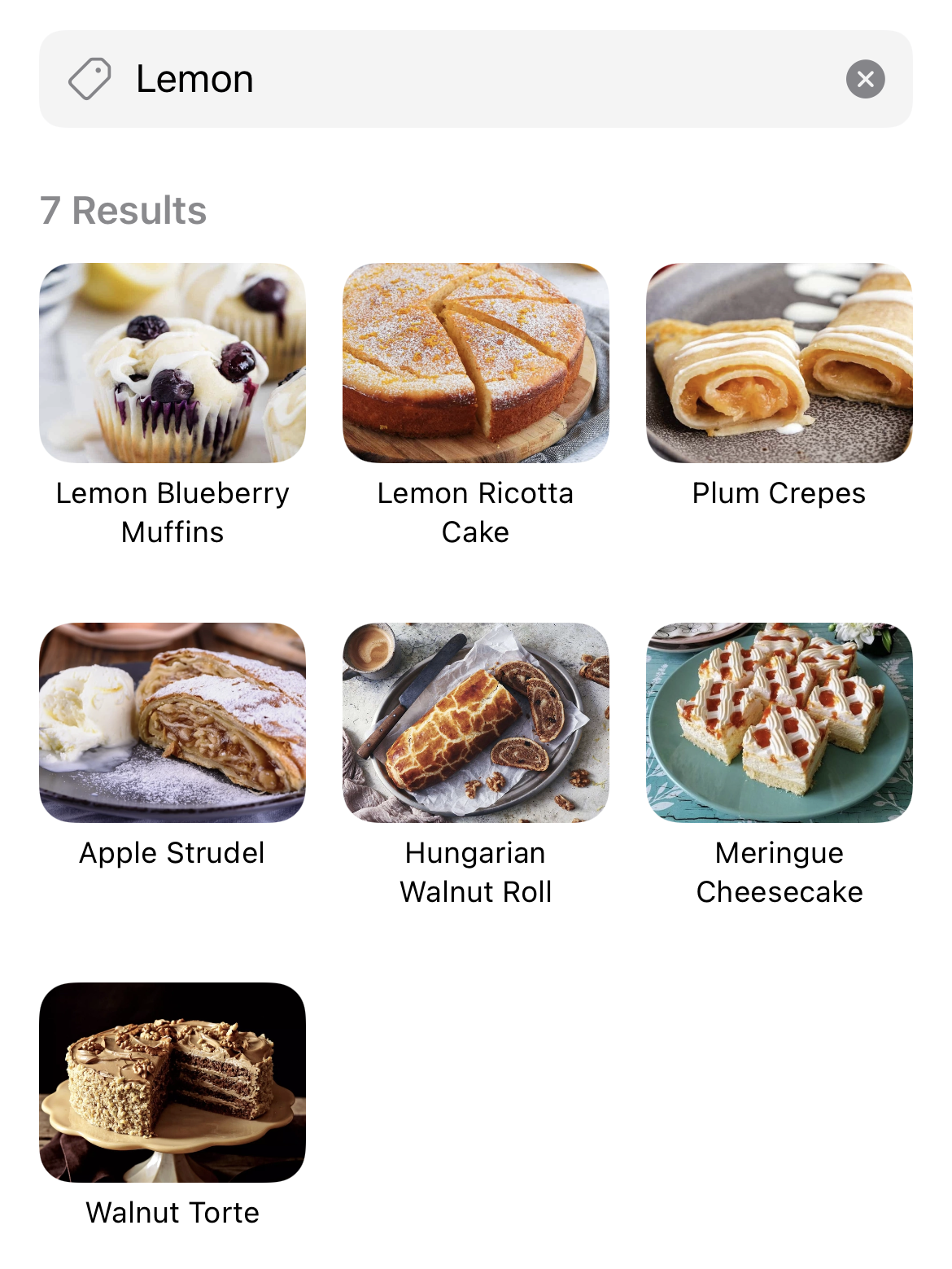 Recipe filters