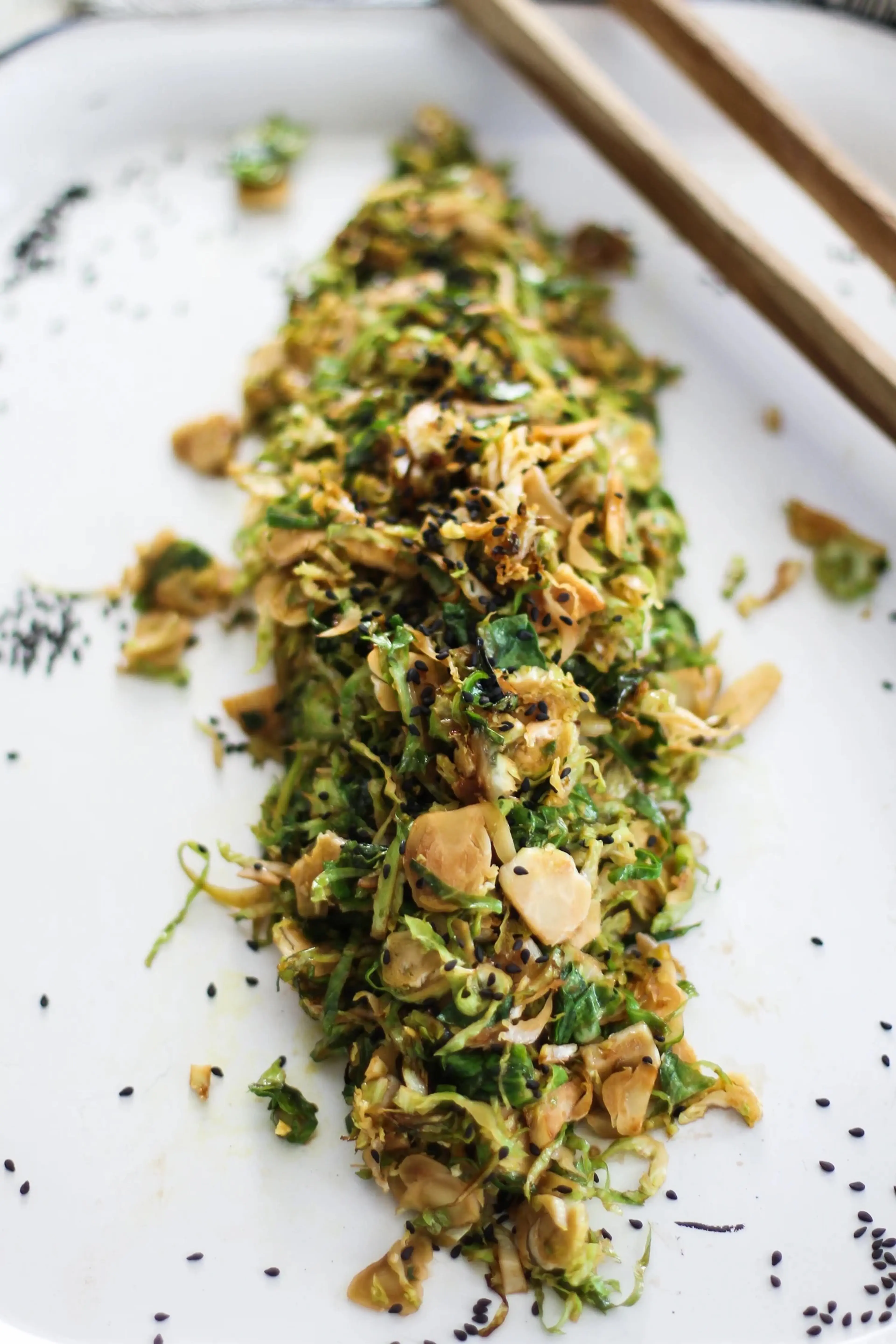 10-Minute Shaved Asian Brussel Sprouts