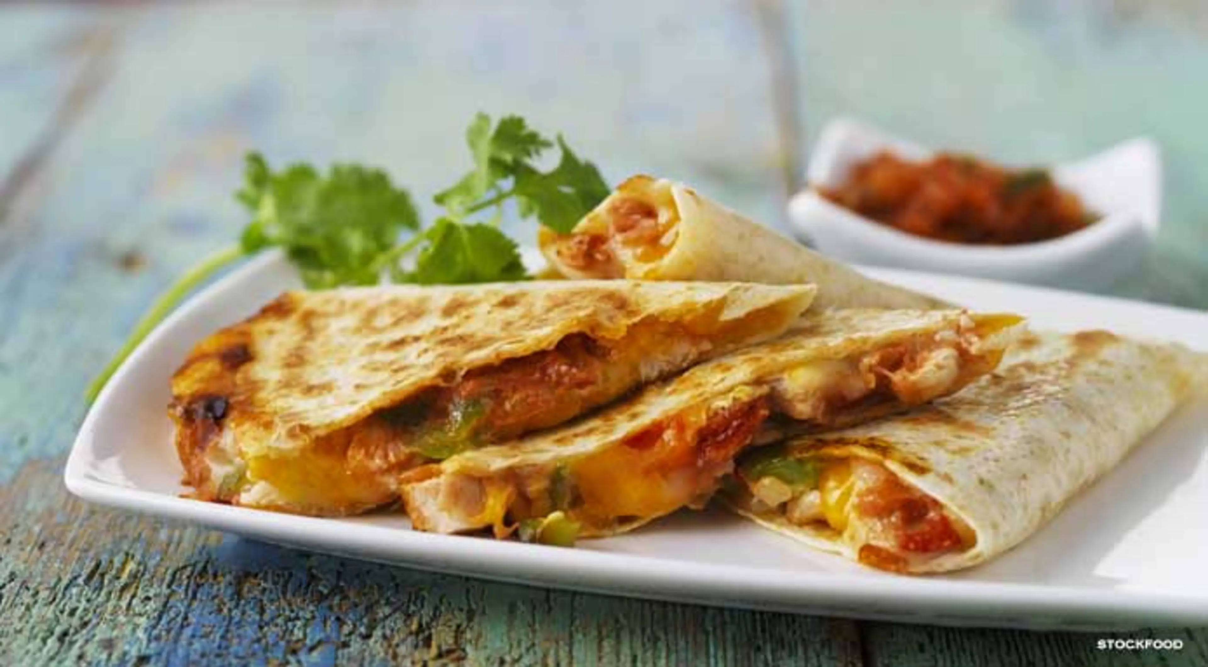 Chicken and cheese quesadillas