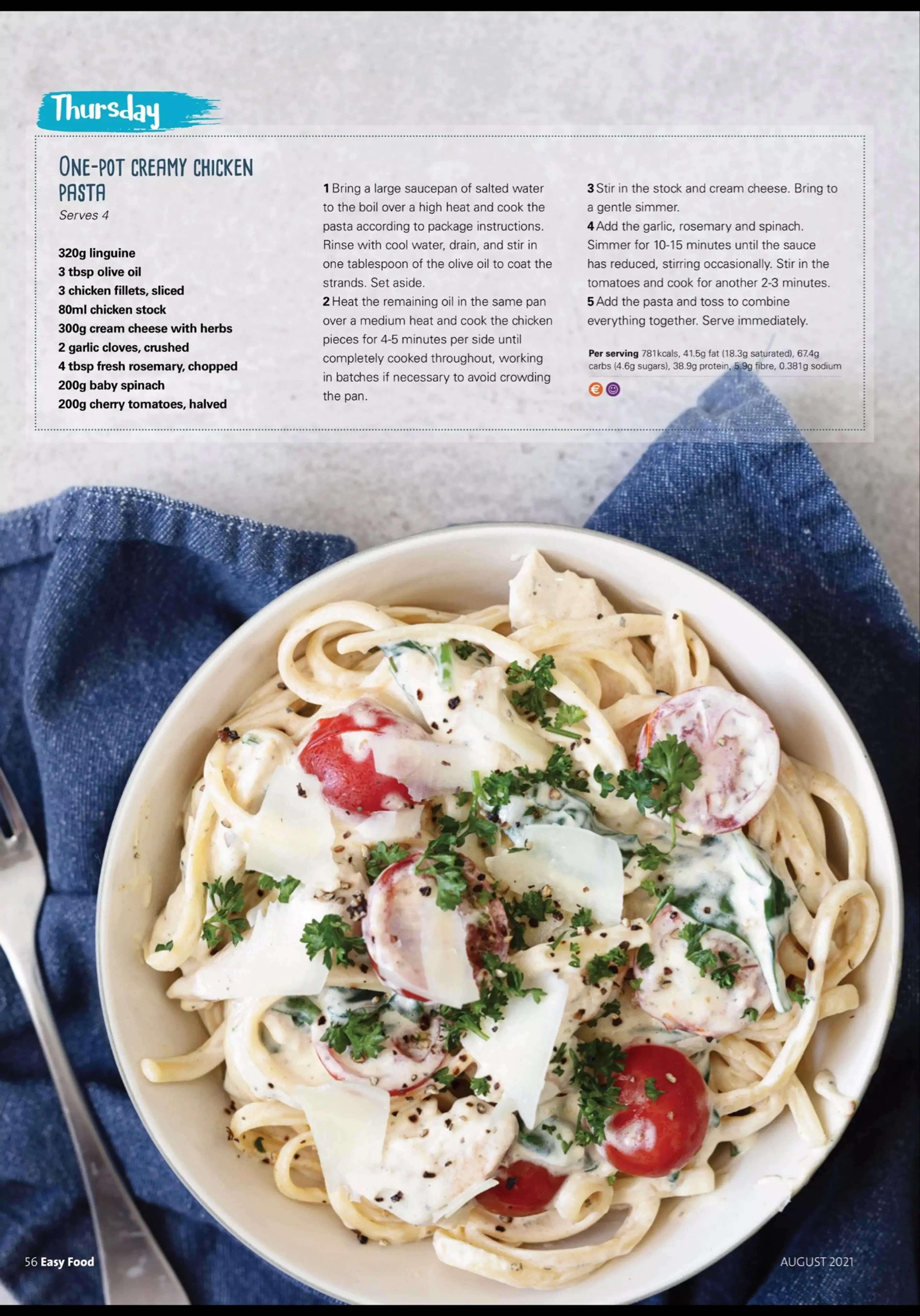 ONE-POT CREAMY CHICKEN PASTA