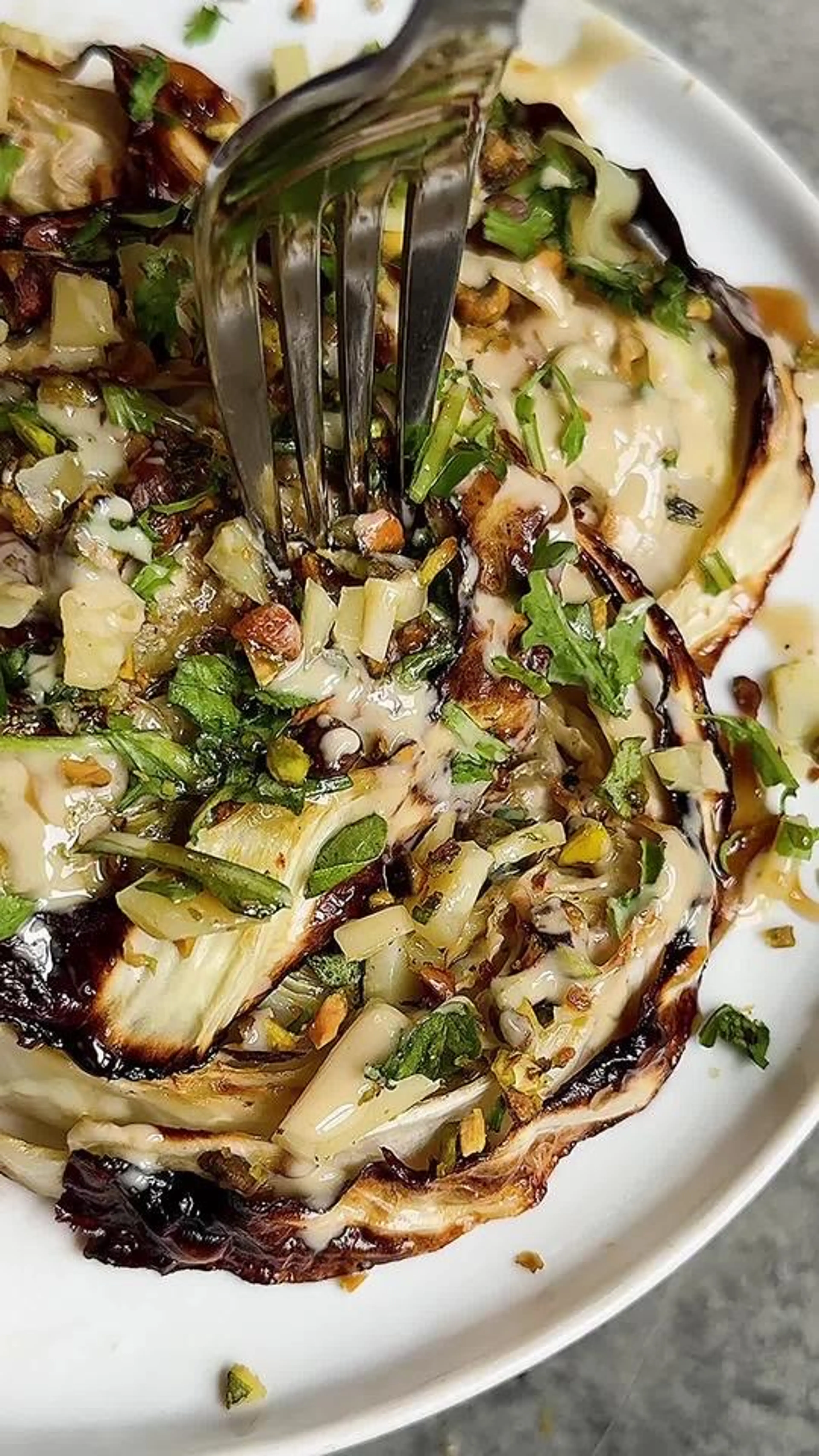 Garlic-herb Cabbage Rounds w/ Lemon-pistachio-parmesan Crumb