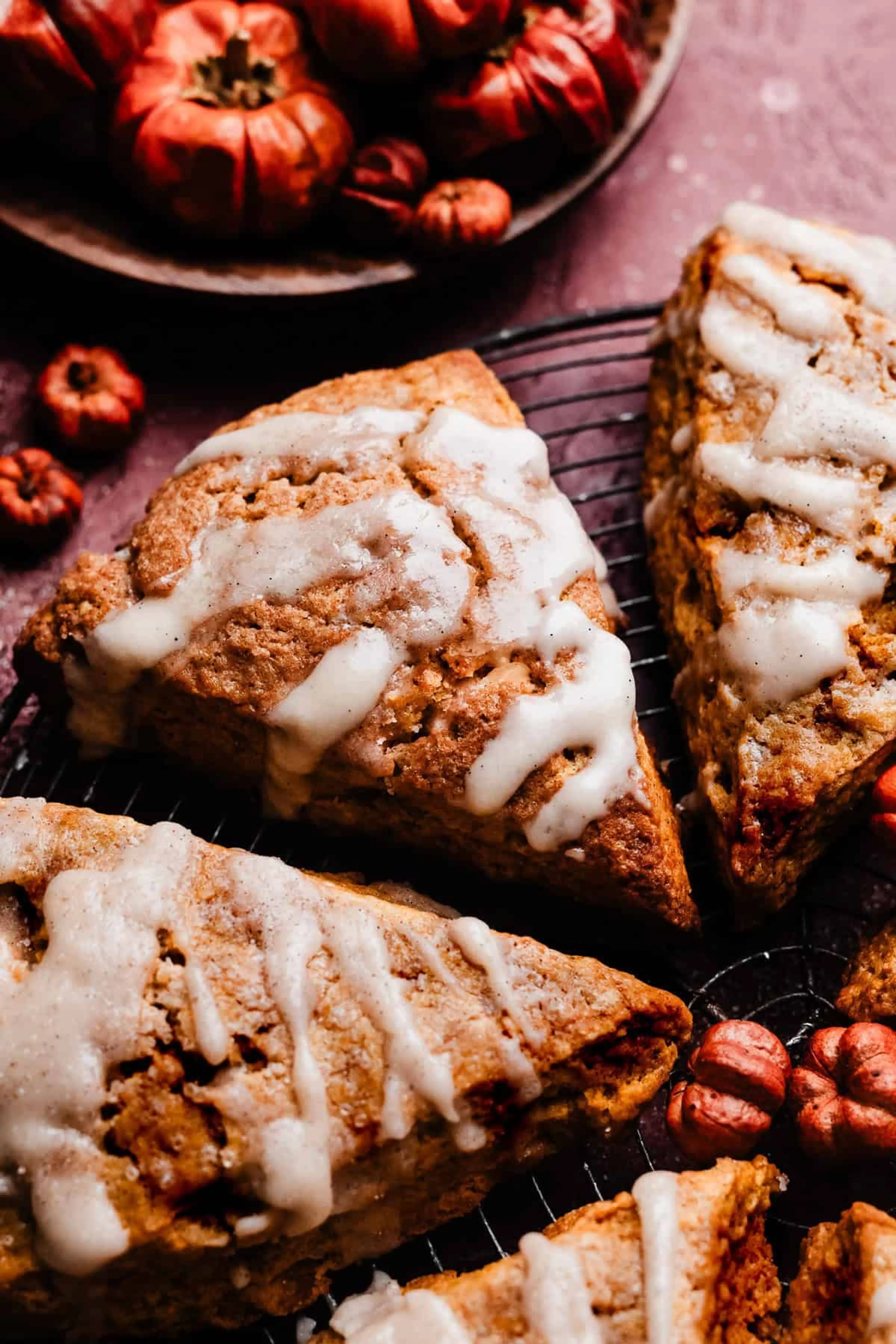 Pumpkin Scones with Maple Glaze