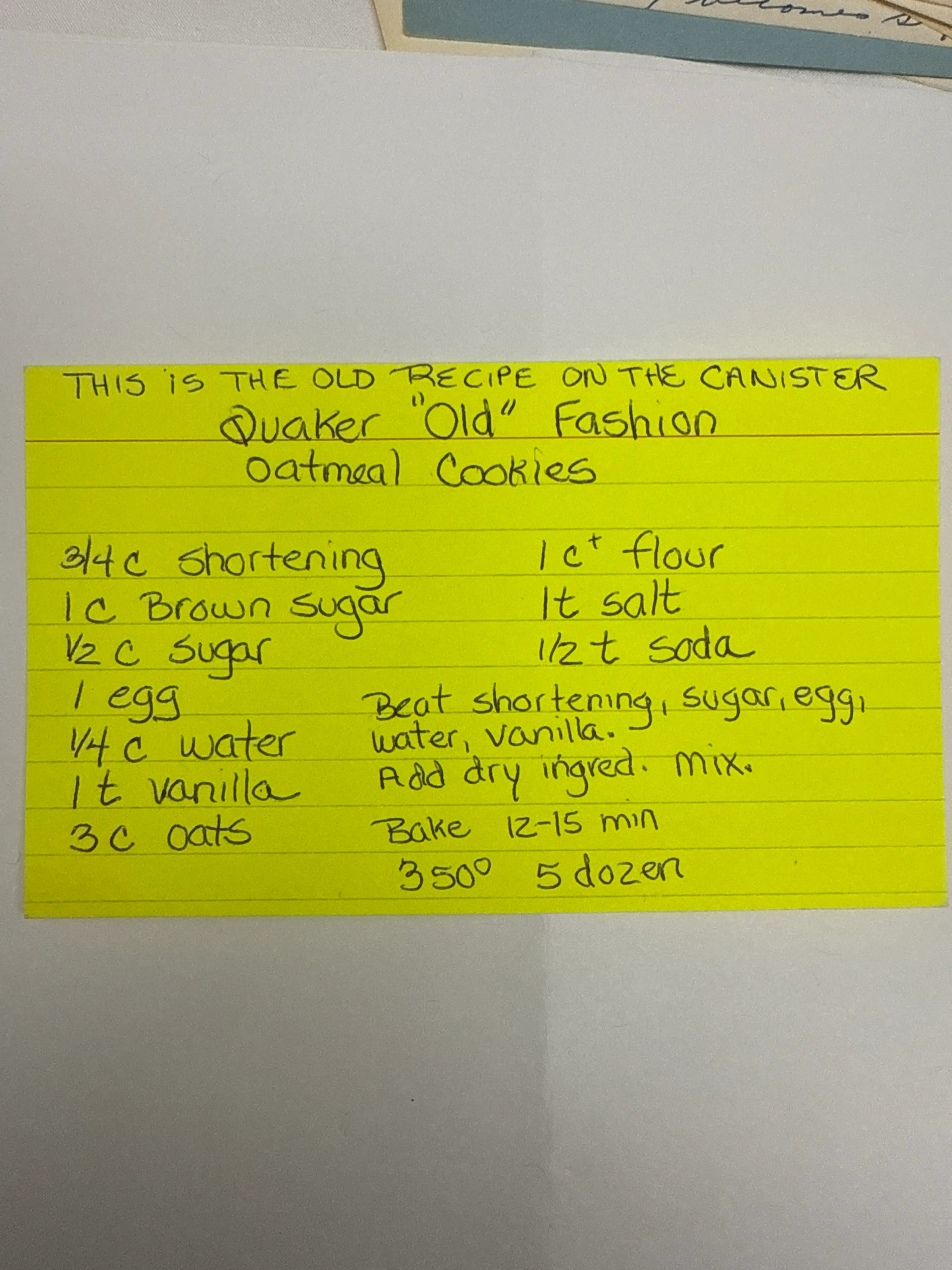 Quaker “Old” Fashion Oatmeal Cookies