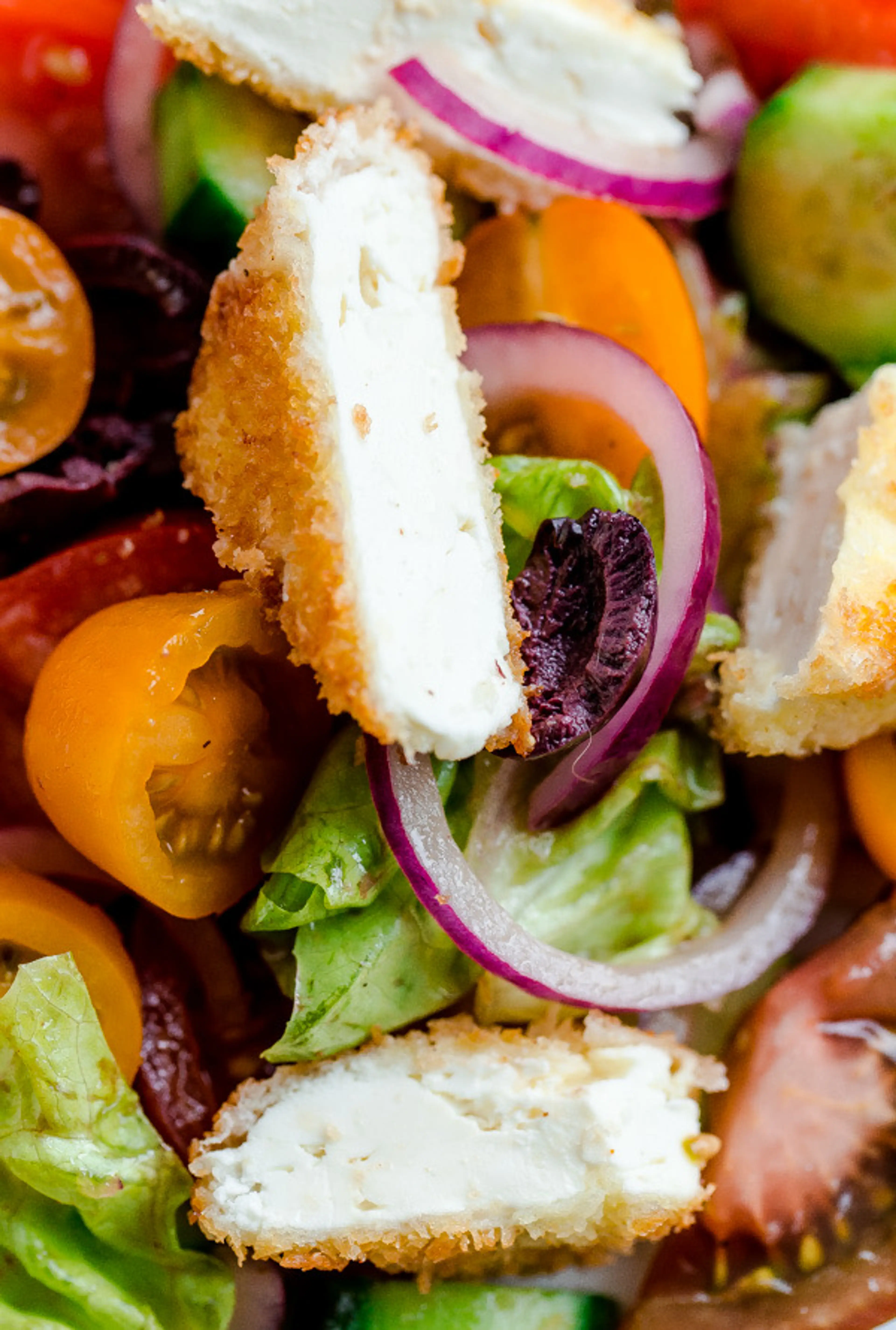 Traditional Greek Salad w Crispy Feta