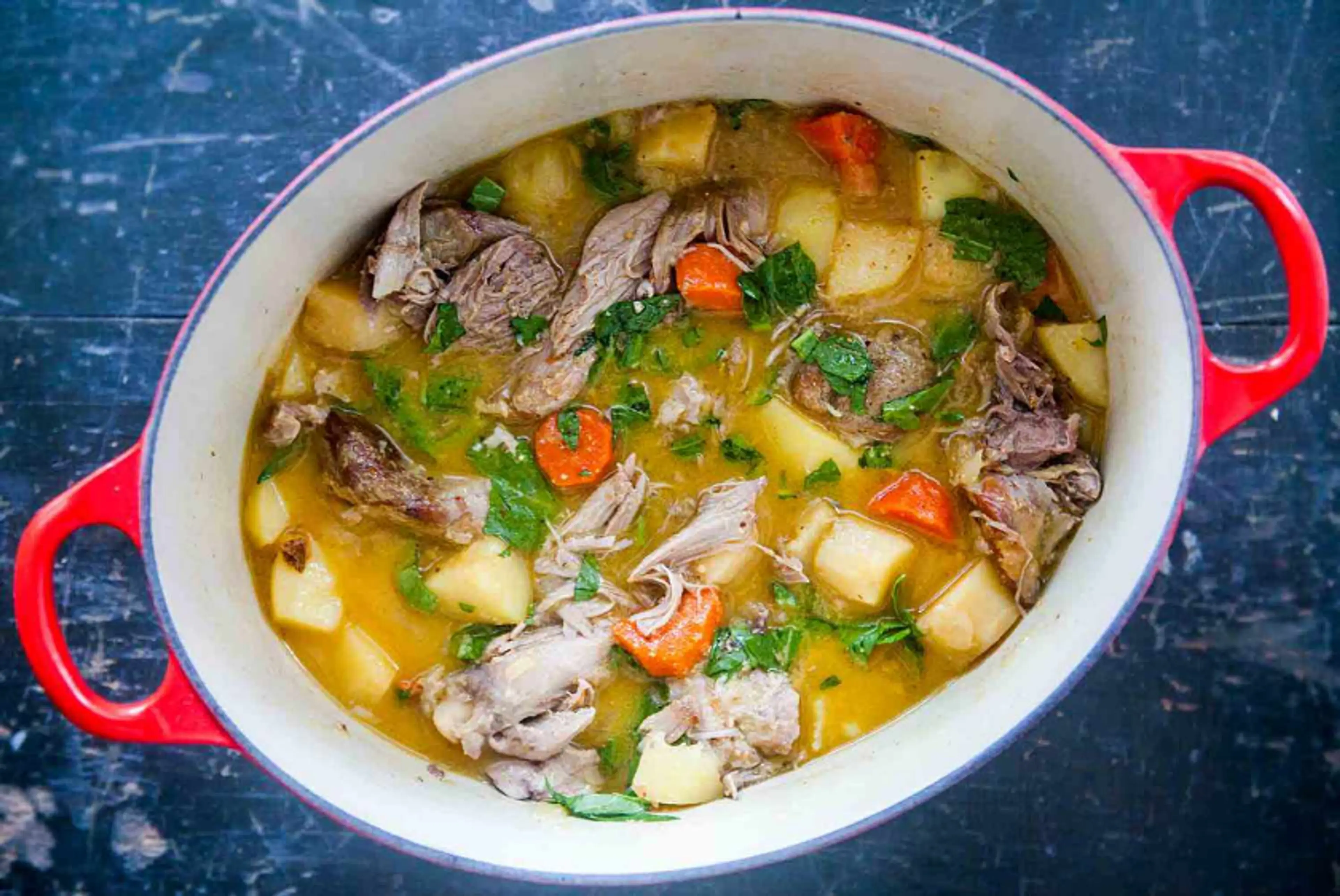 Slow Cooker Turkey Stew with Mustard and Root Vegetables
