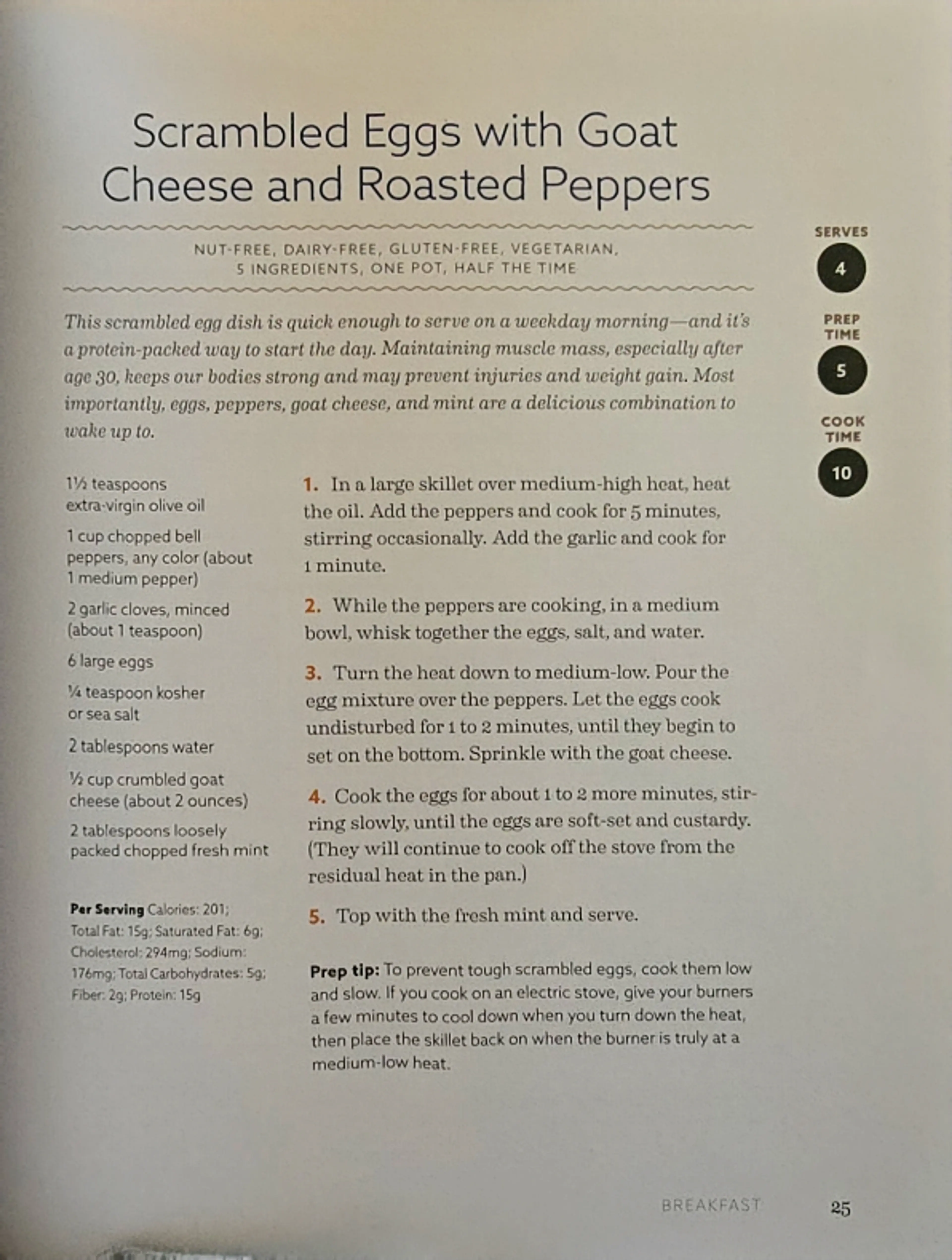 Scrambled Eggs With Goat Cheese & Rosted Peppers