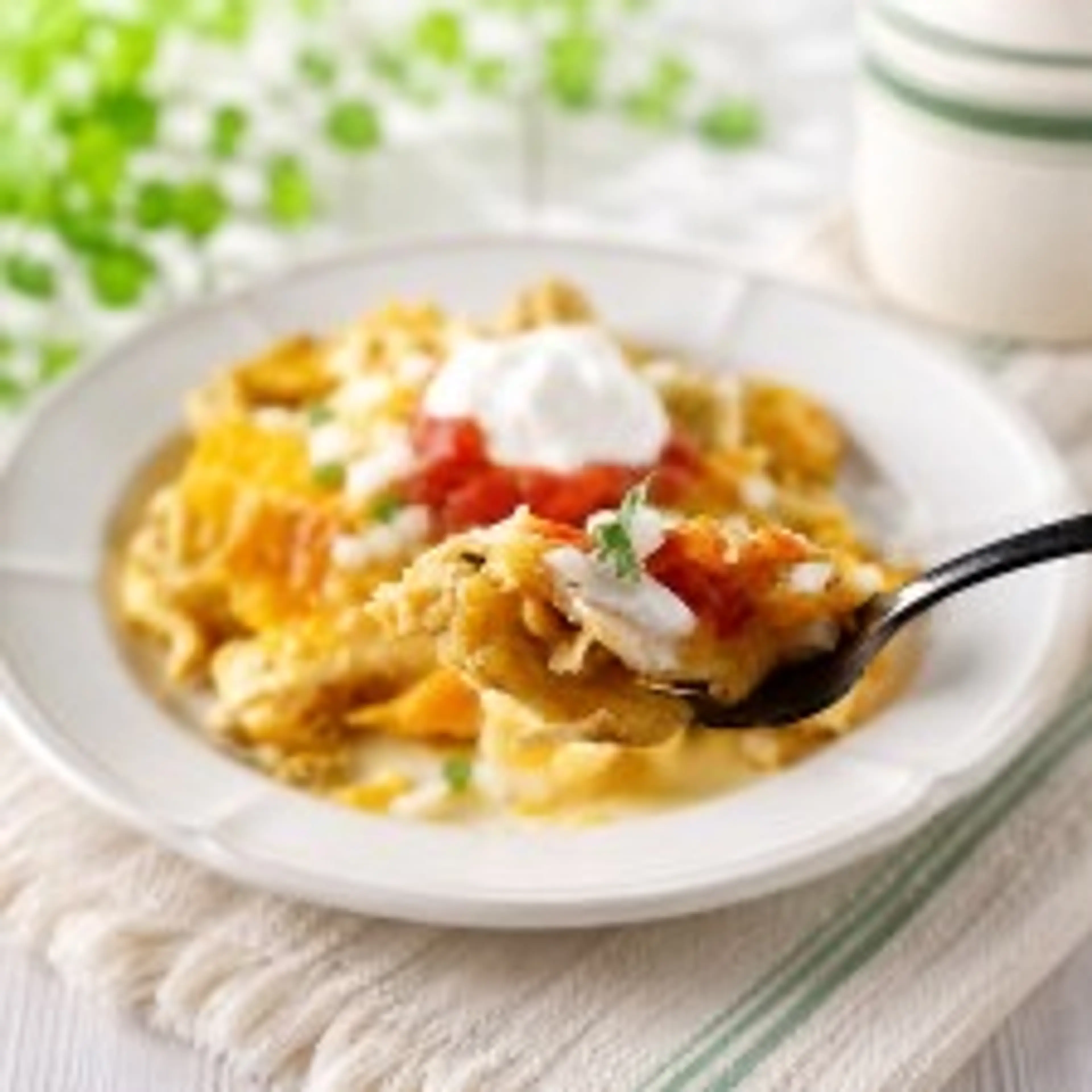 Green Chili Tortilla Chip Bake