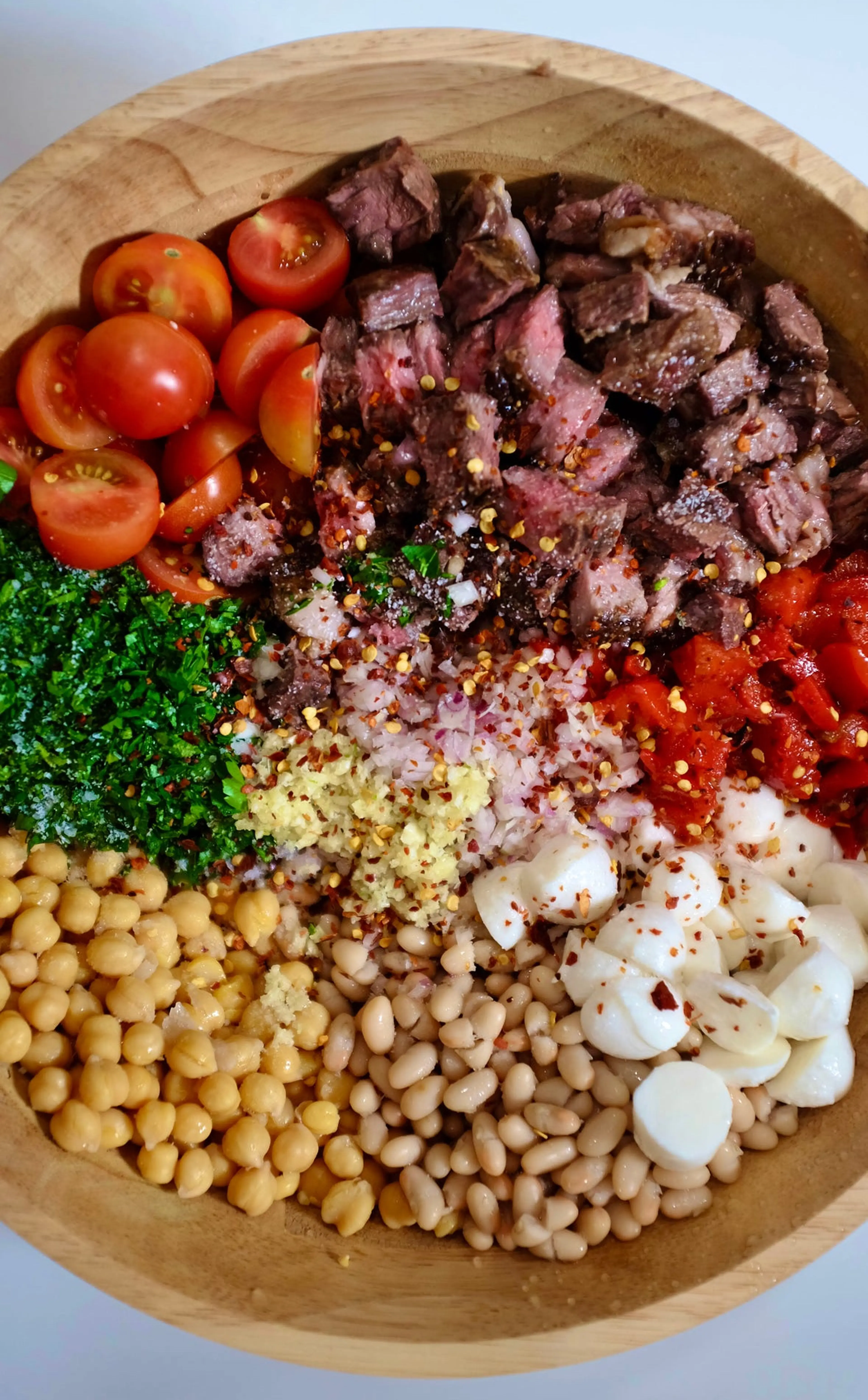 Steak Chimichurri Dense Bean Salad