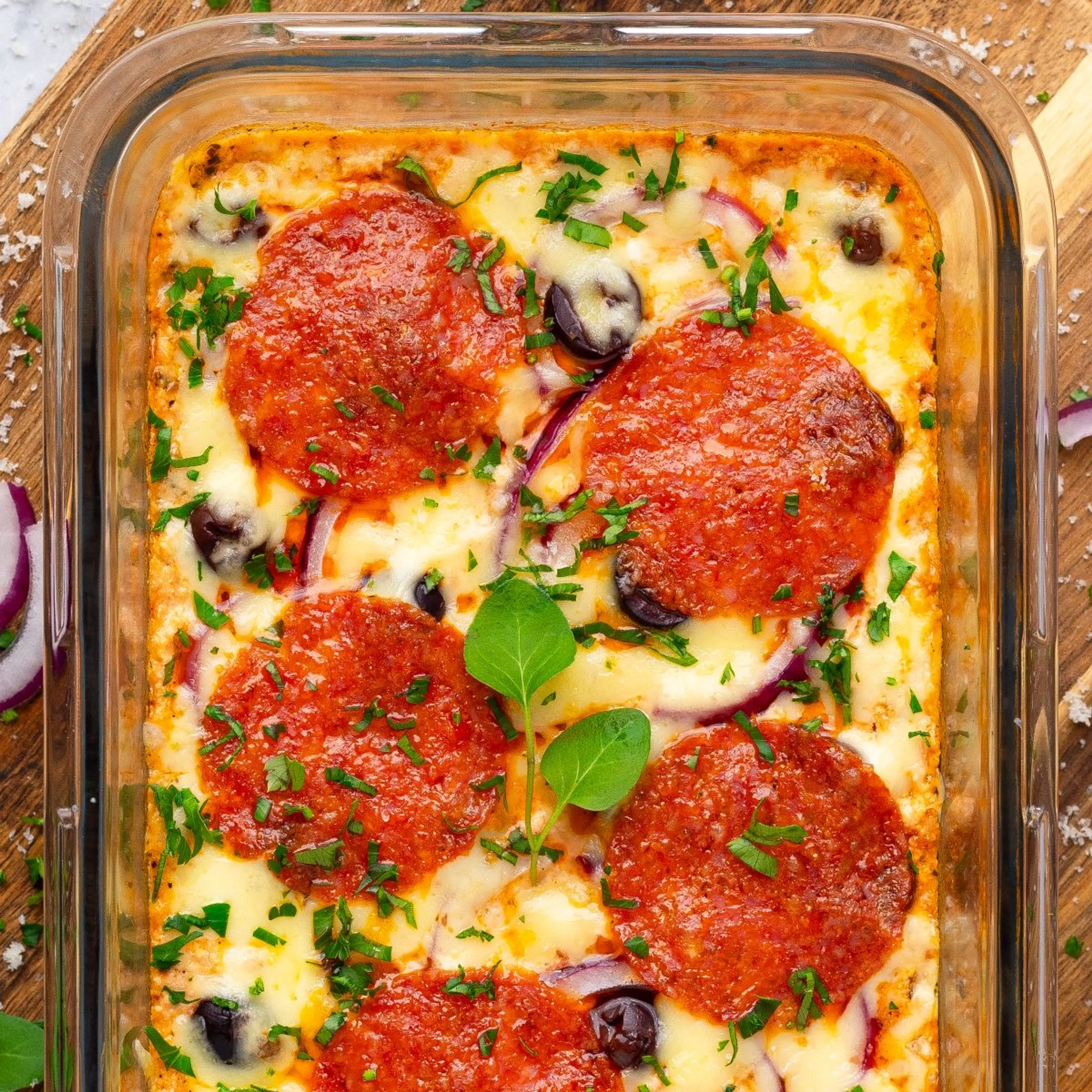 High Protein Cottage Cheese Pizza Bowl