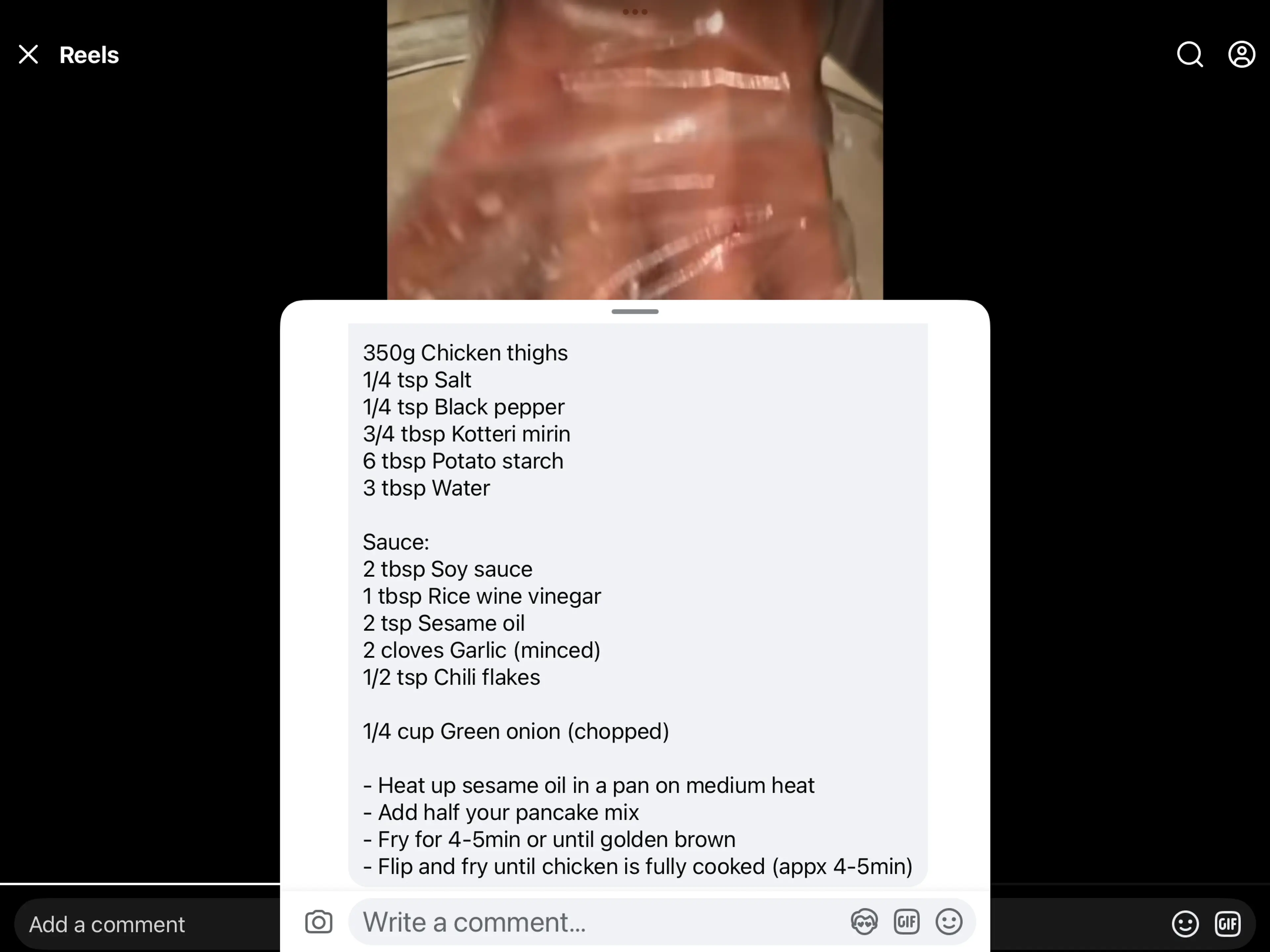 Korean Pancakes (chicken)