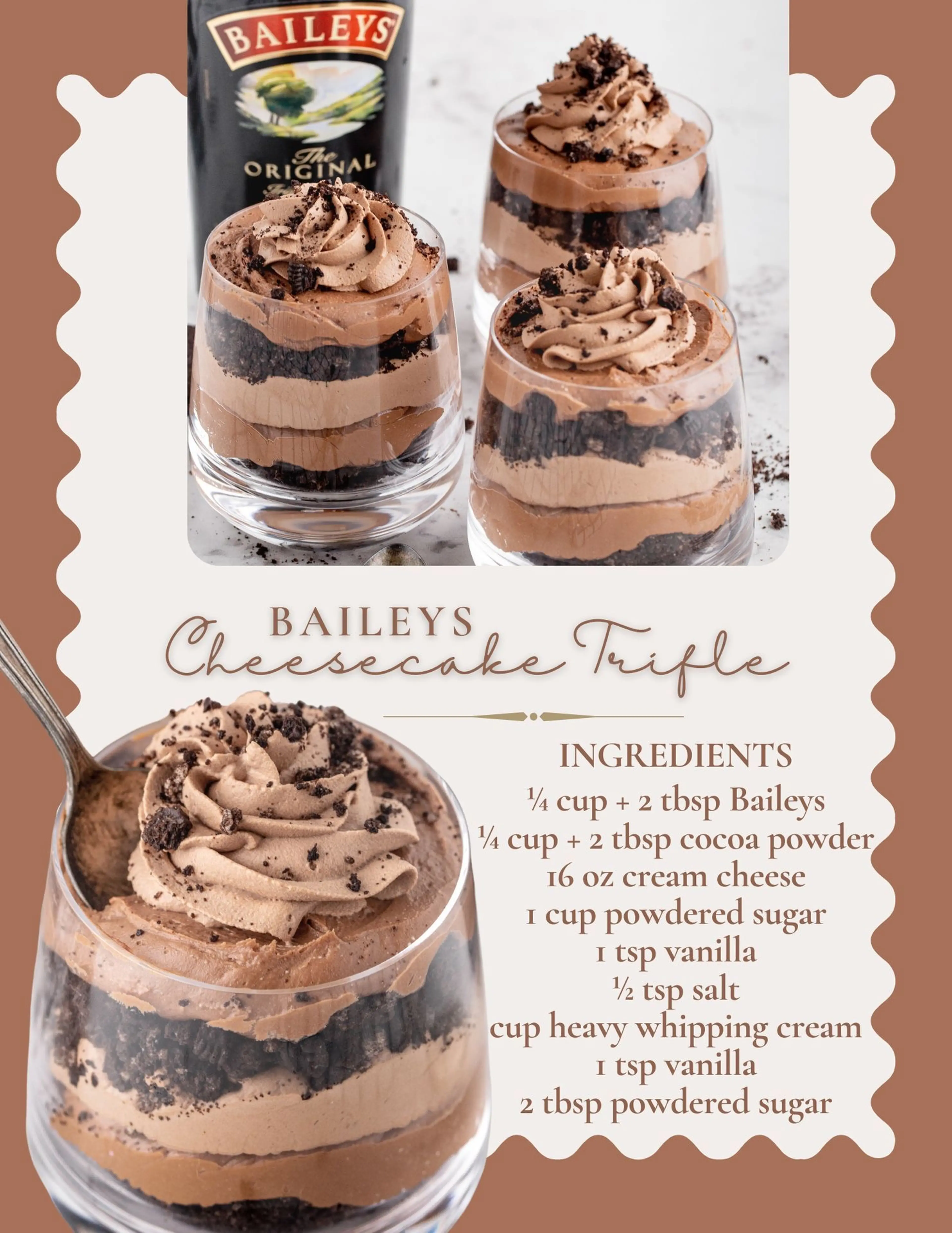 Baileys Chocolate Cheesecake Trifle