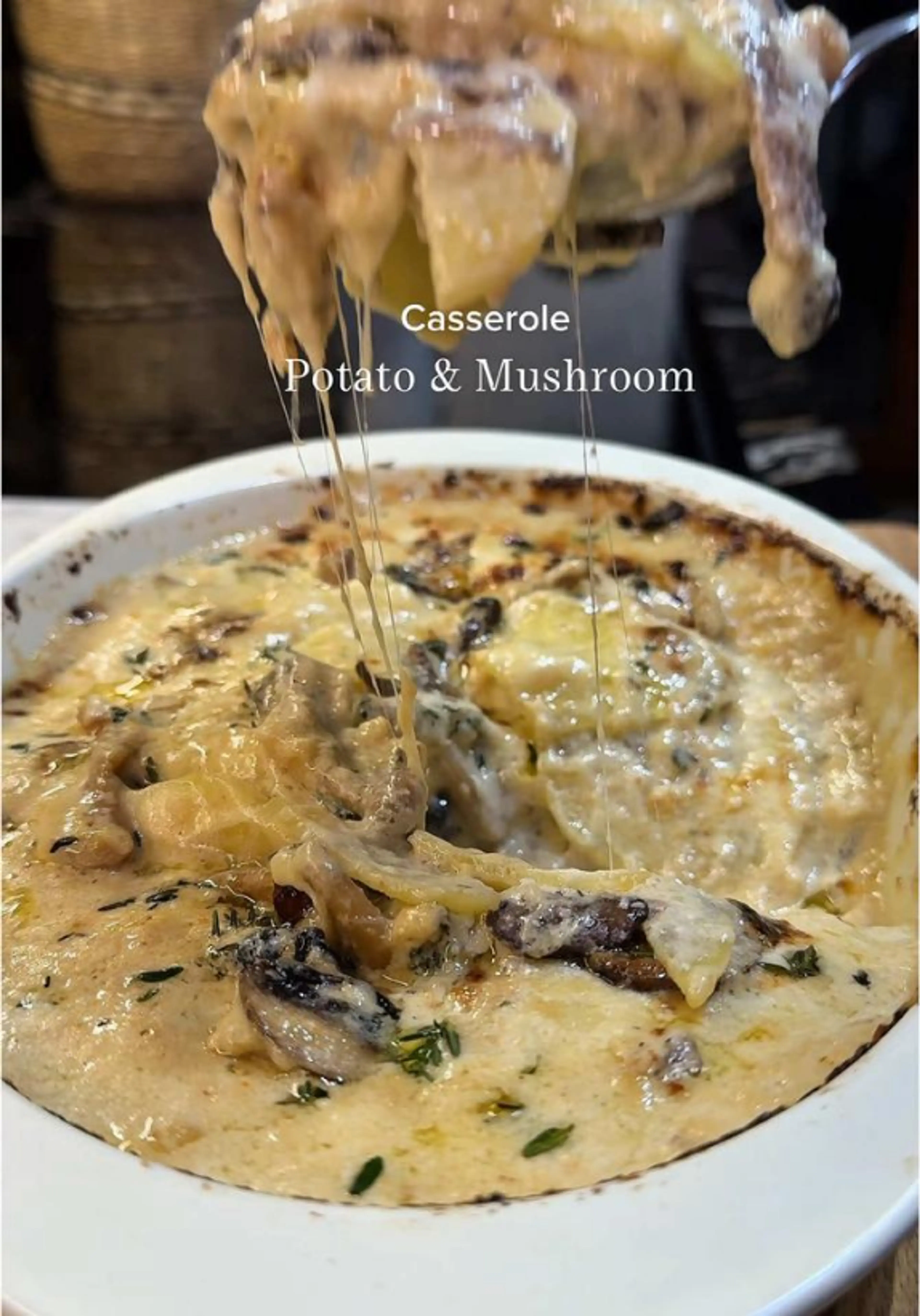 Potato & Mushroom Casserole with Gruyère