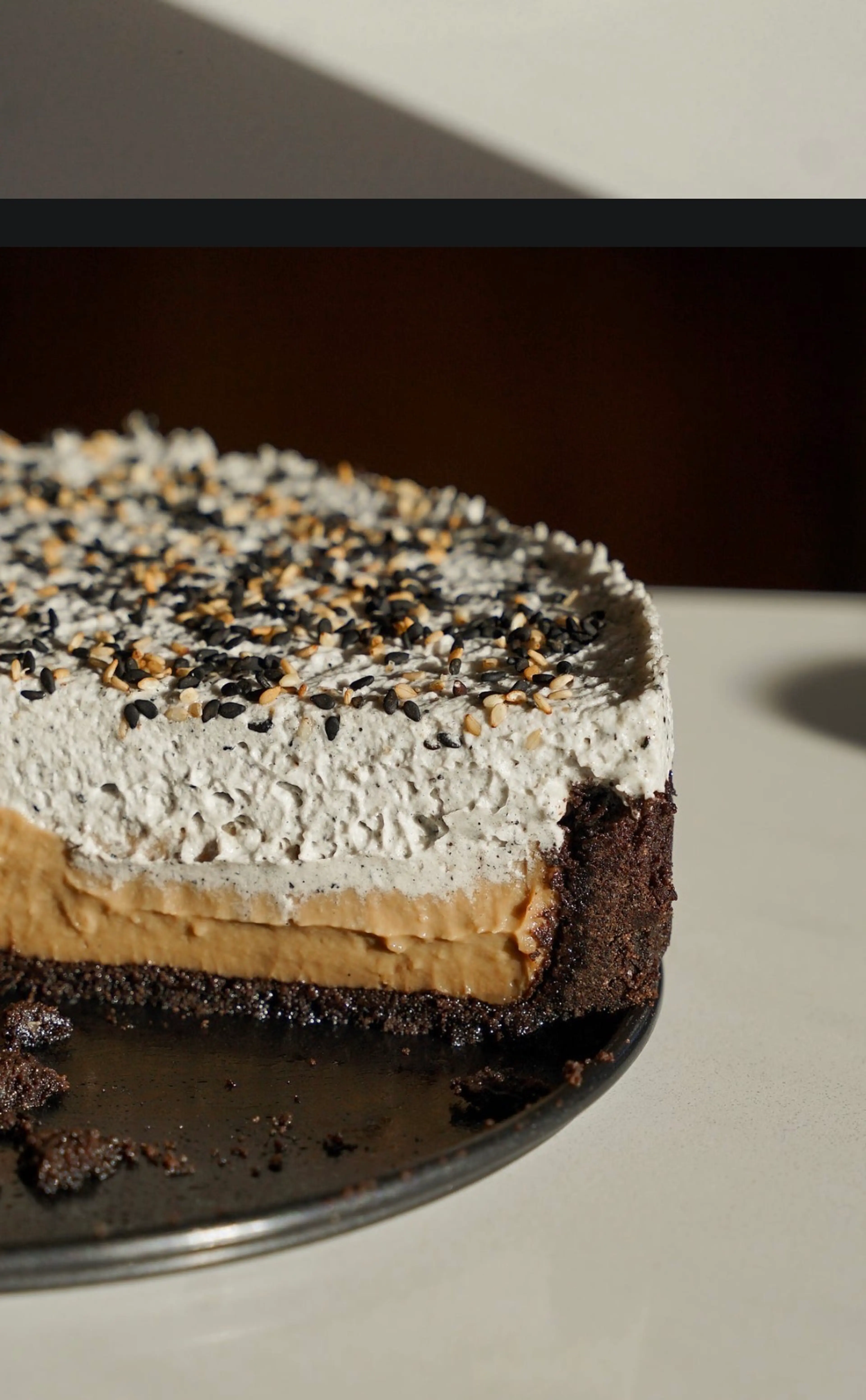 Black Sesame Latte Cream Pie