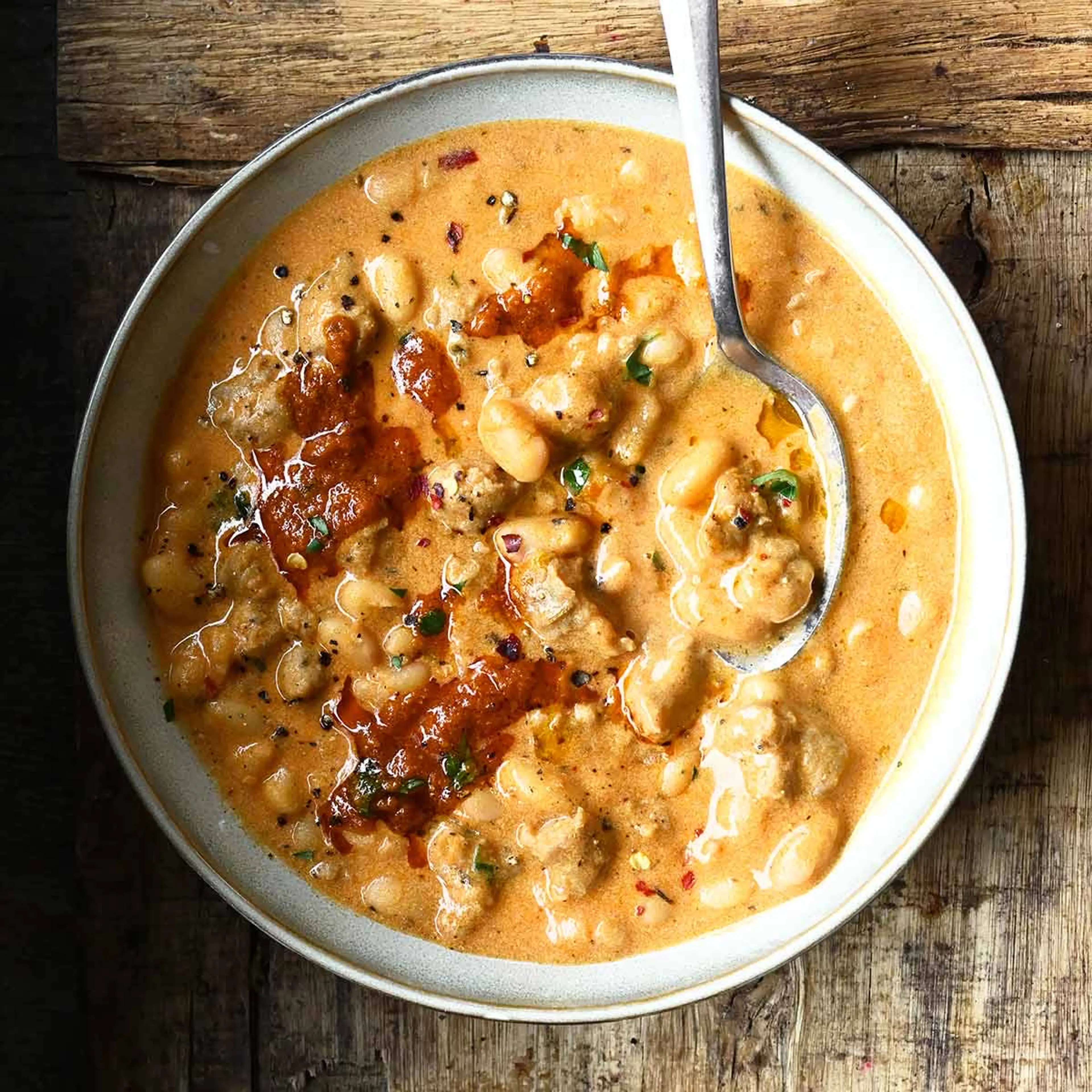 Creamy Bean Soup with Sausage