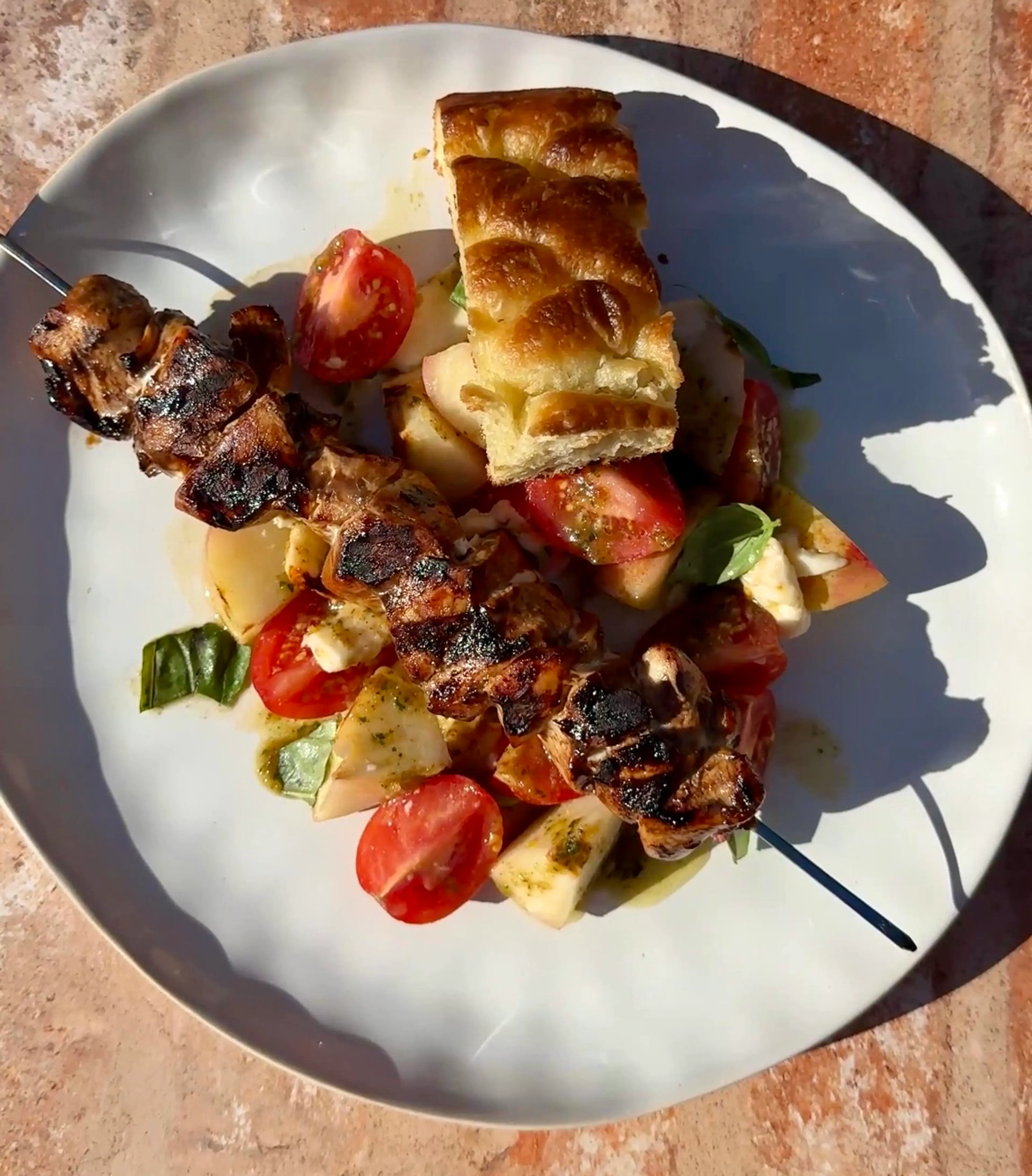 Tomato & Nectarine Salad with Balsamic Chicken