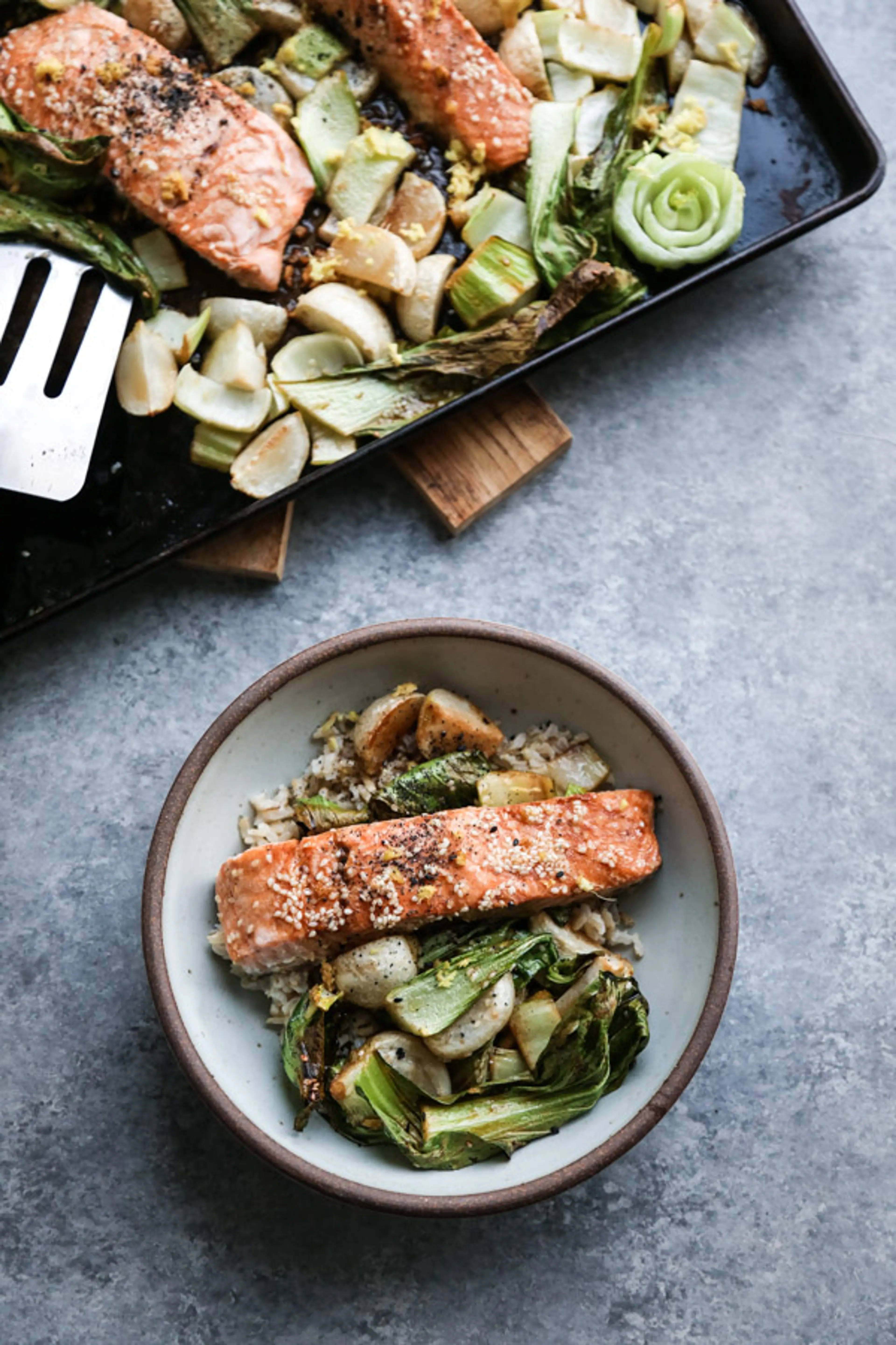 Low FODMAP Sheet Pan Dinner with Salmon and Bok Choy