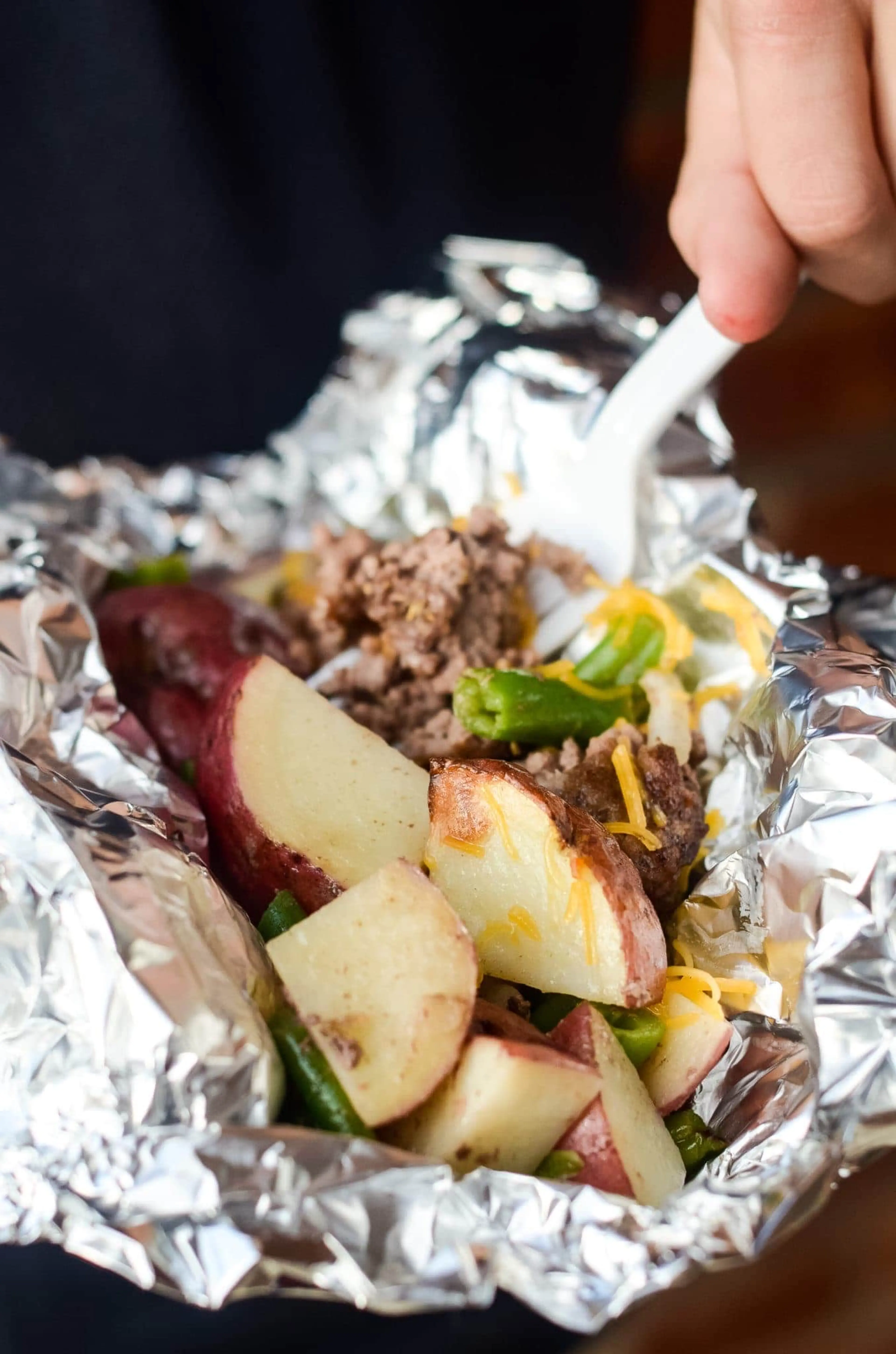 Air Fryer Hobo Dinner Foil Packets (Beef and Potatoes)