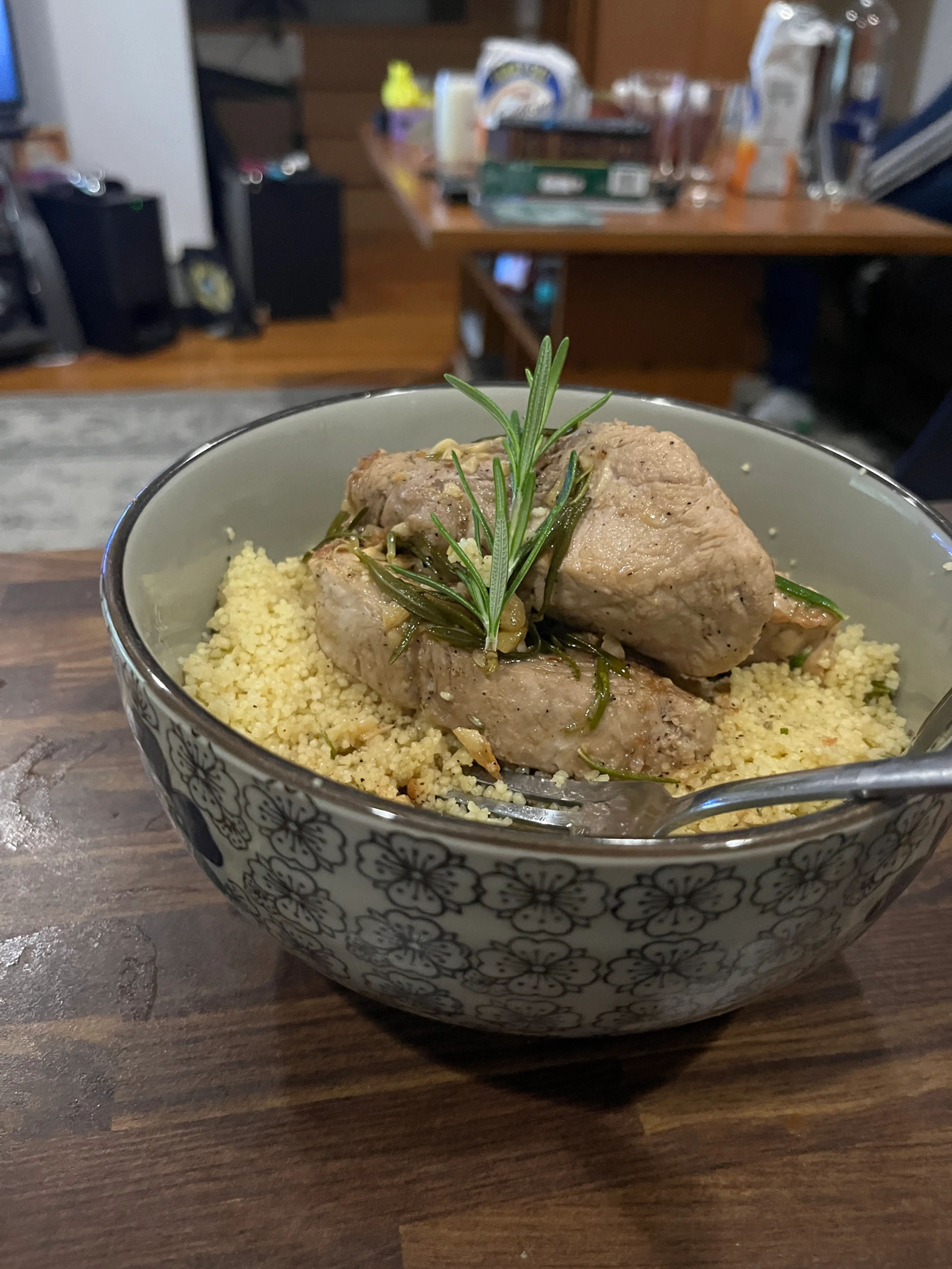 Rosemary Pork w/ Mushrooms And Couscous