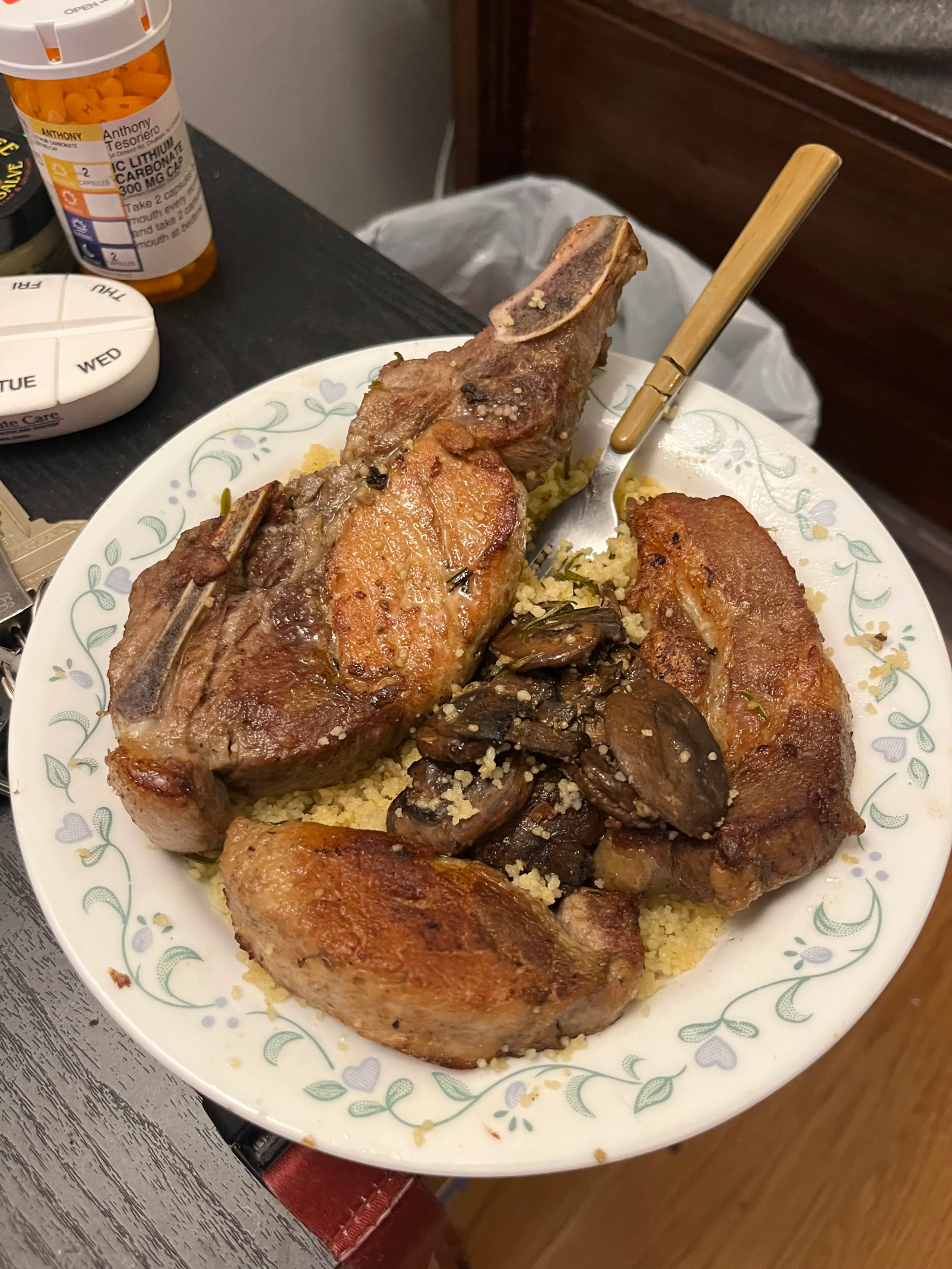 Rosemary Pork w/ Mushrooms And Couscous