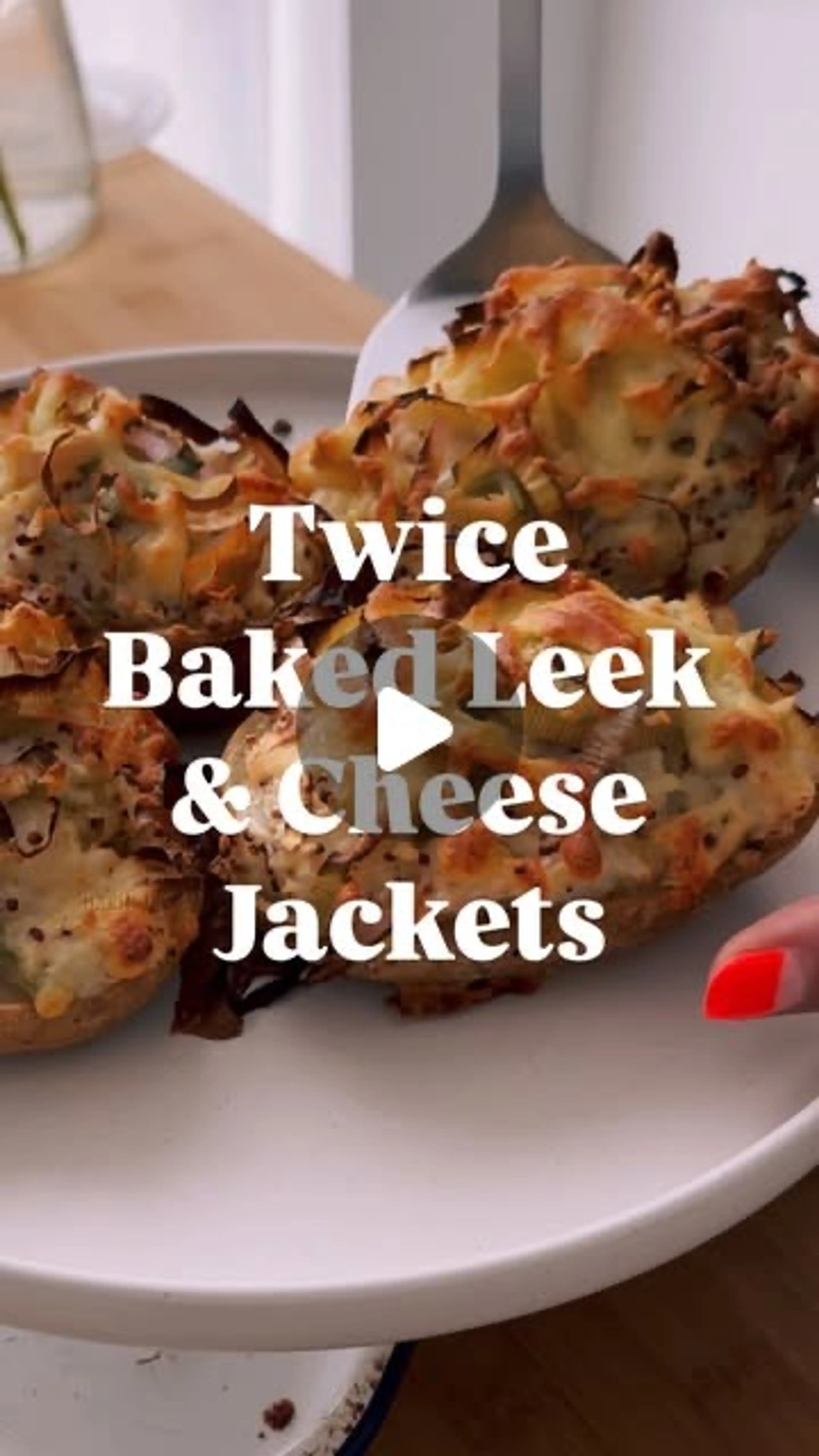 Twice Baked Leek and Cheese Jacket Potatoes