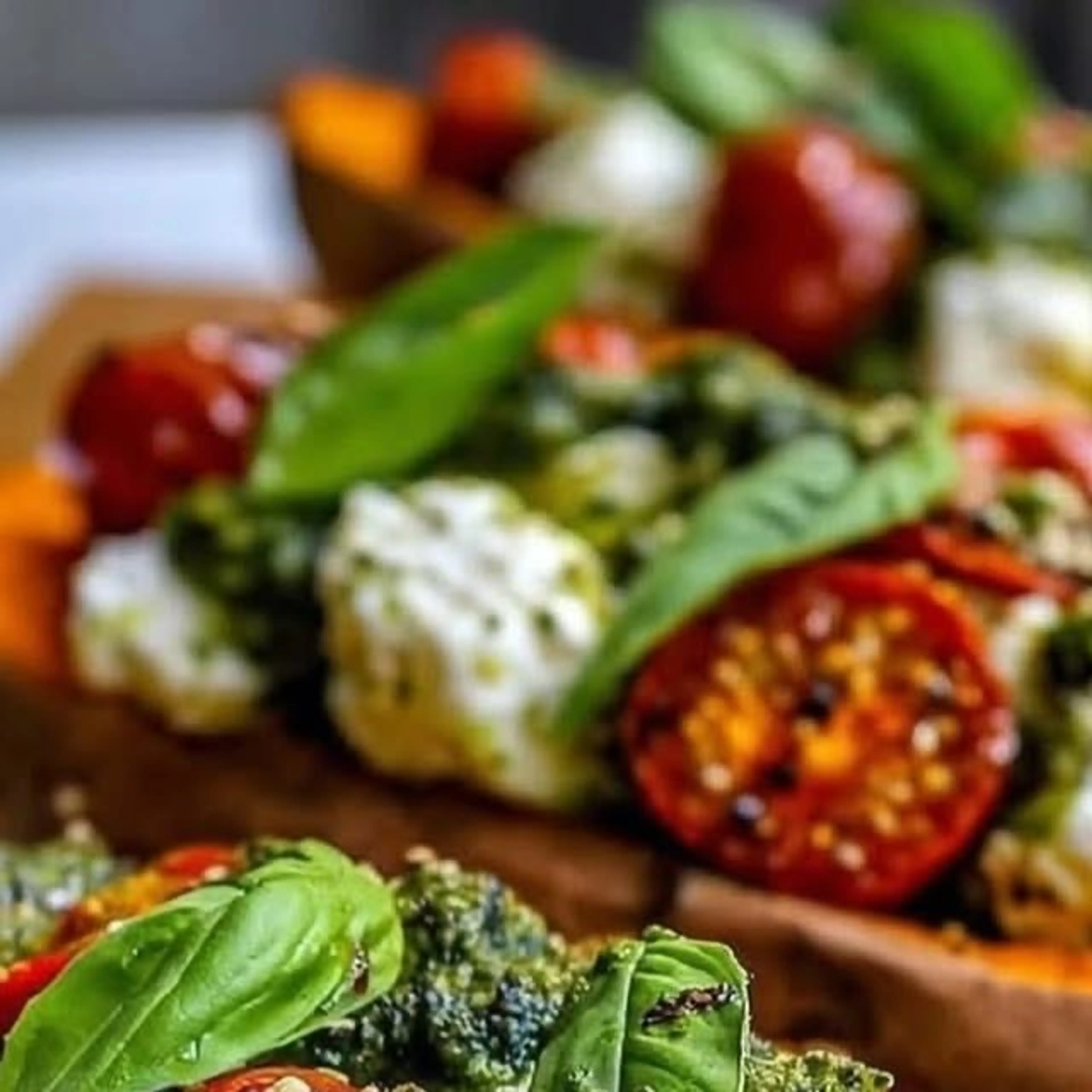 Roasted Sweet Potatoes Stuffed with Ricotta, Cherry Tomatoes