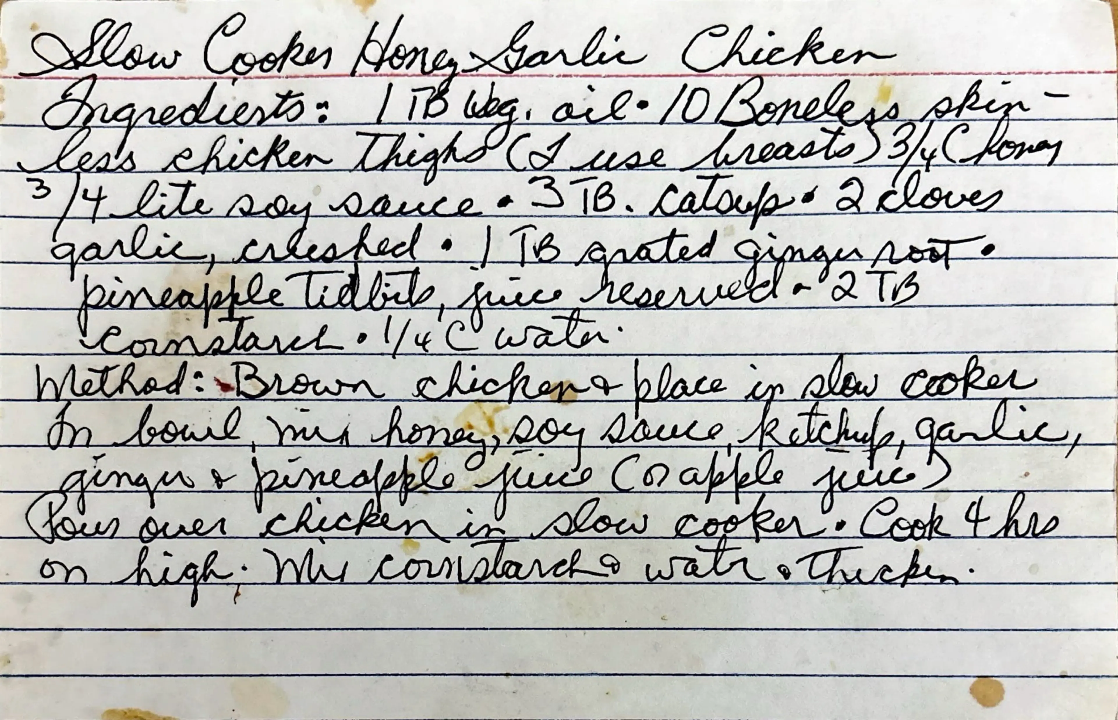 Slow Cooker Honey Garlic Chicken