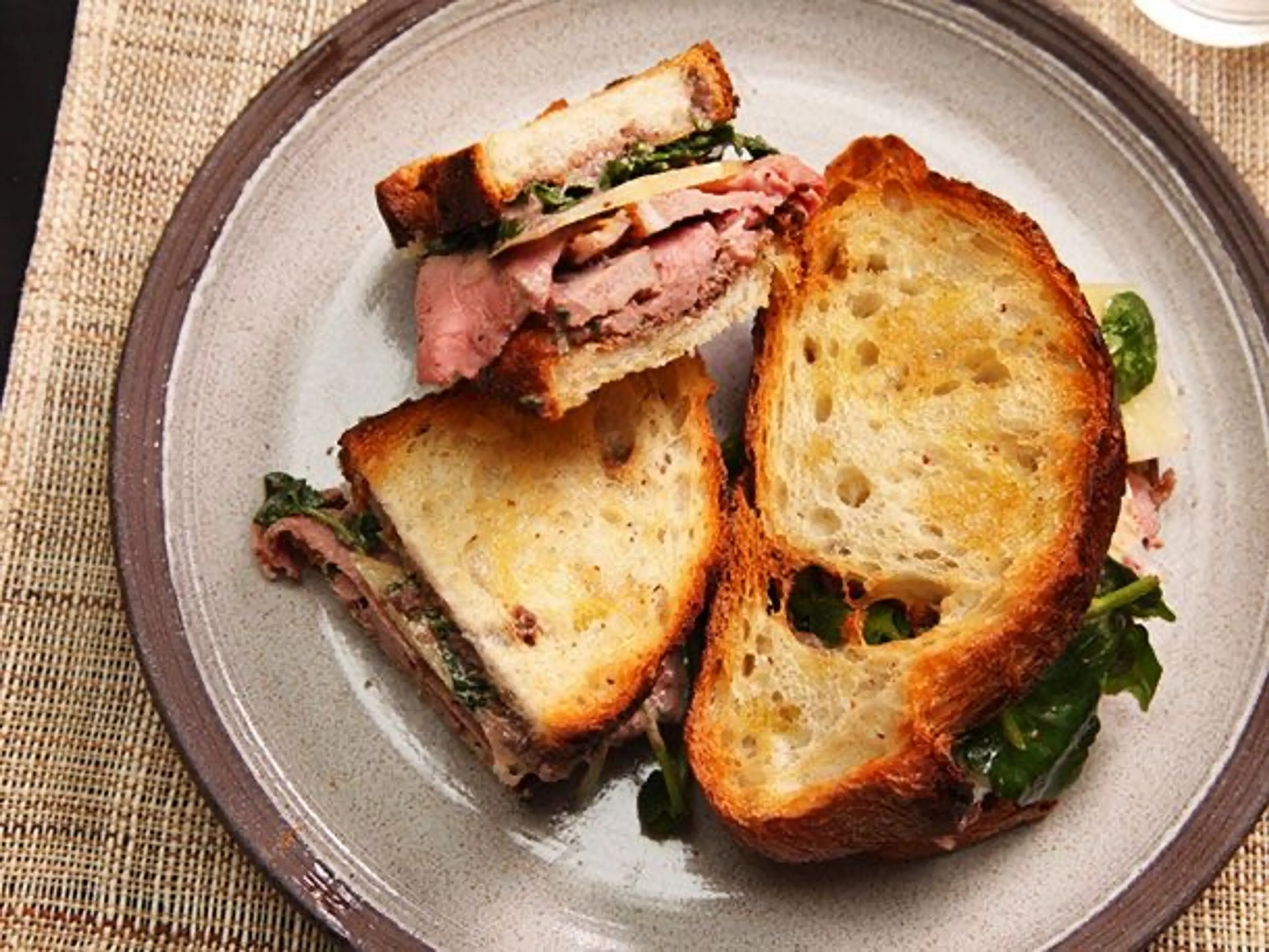 Leftover-Lamb Sandwiches With Tapenade Mayo, Watercress, and
