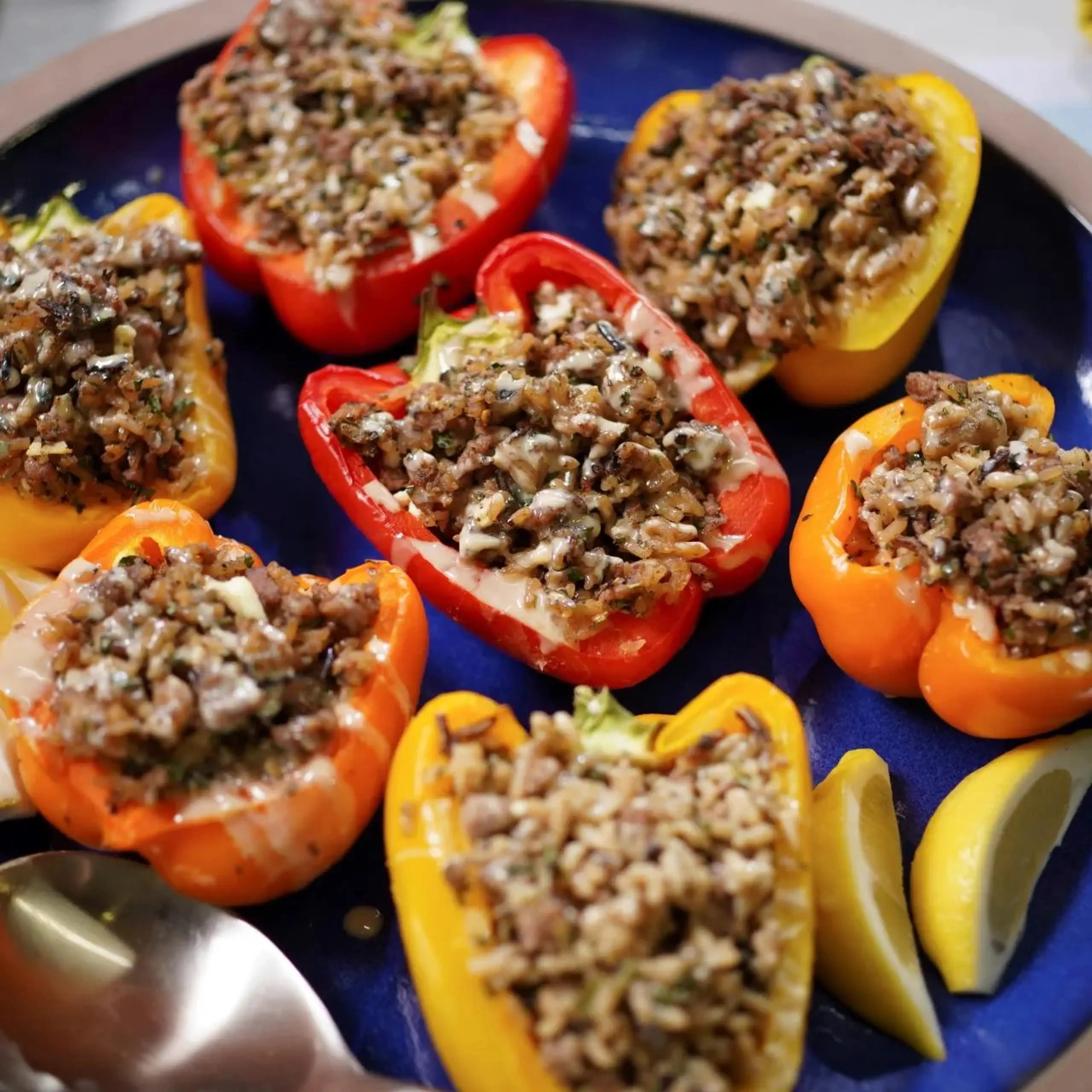 Sunny's Easy Rice and Lamb Stuffed Peppers