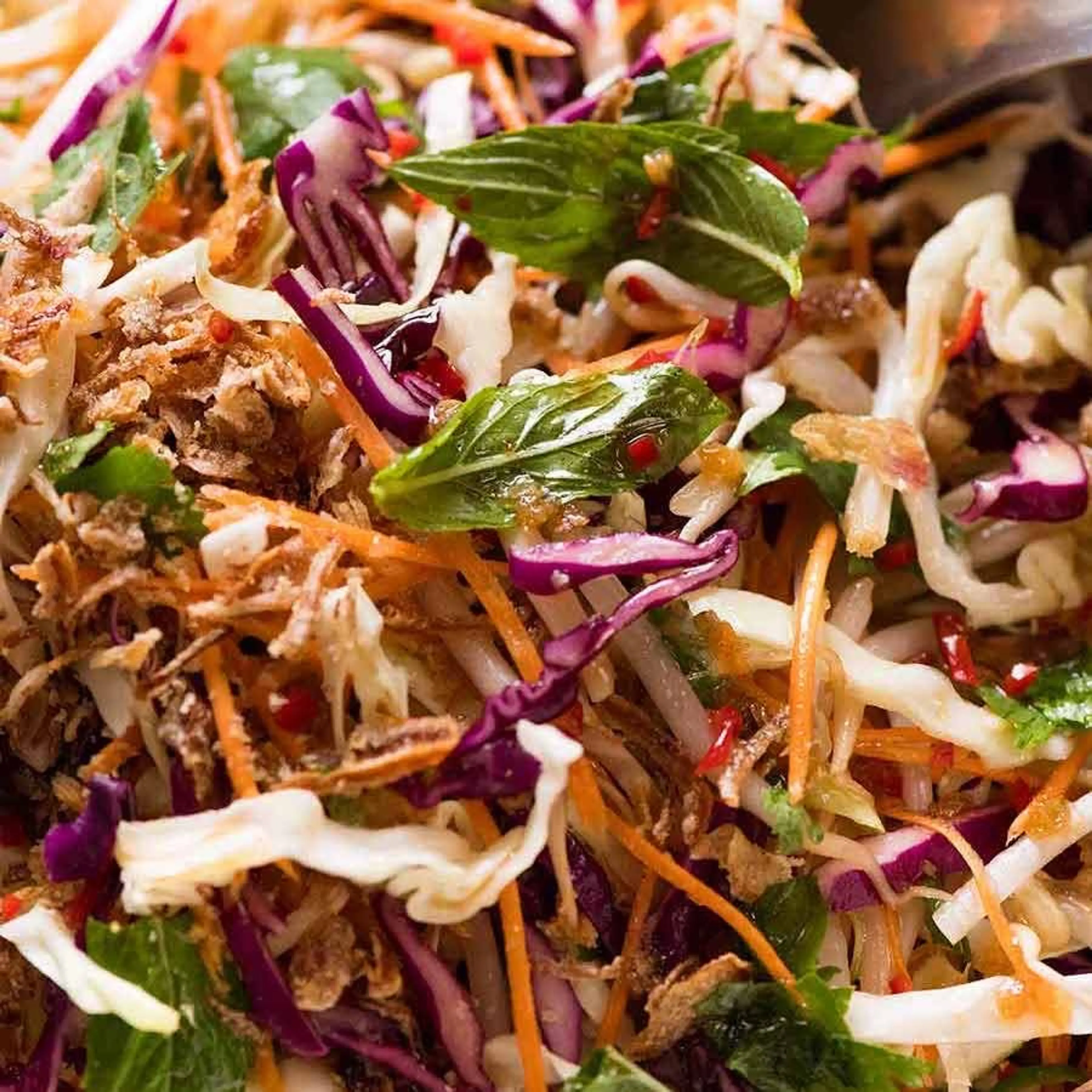 Asian Slaw - crunchy Oriental Cabbage Salad with Asian Dress