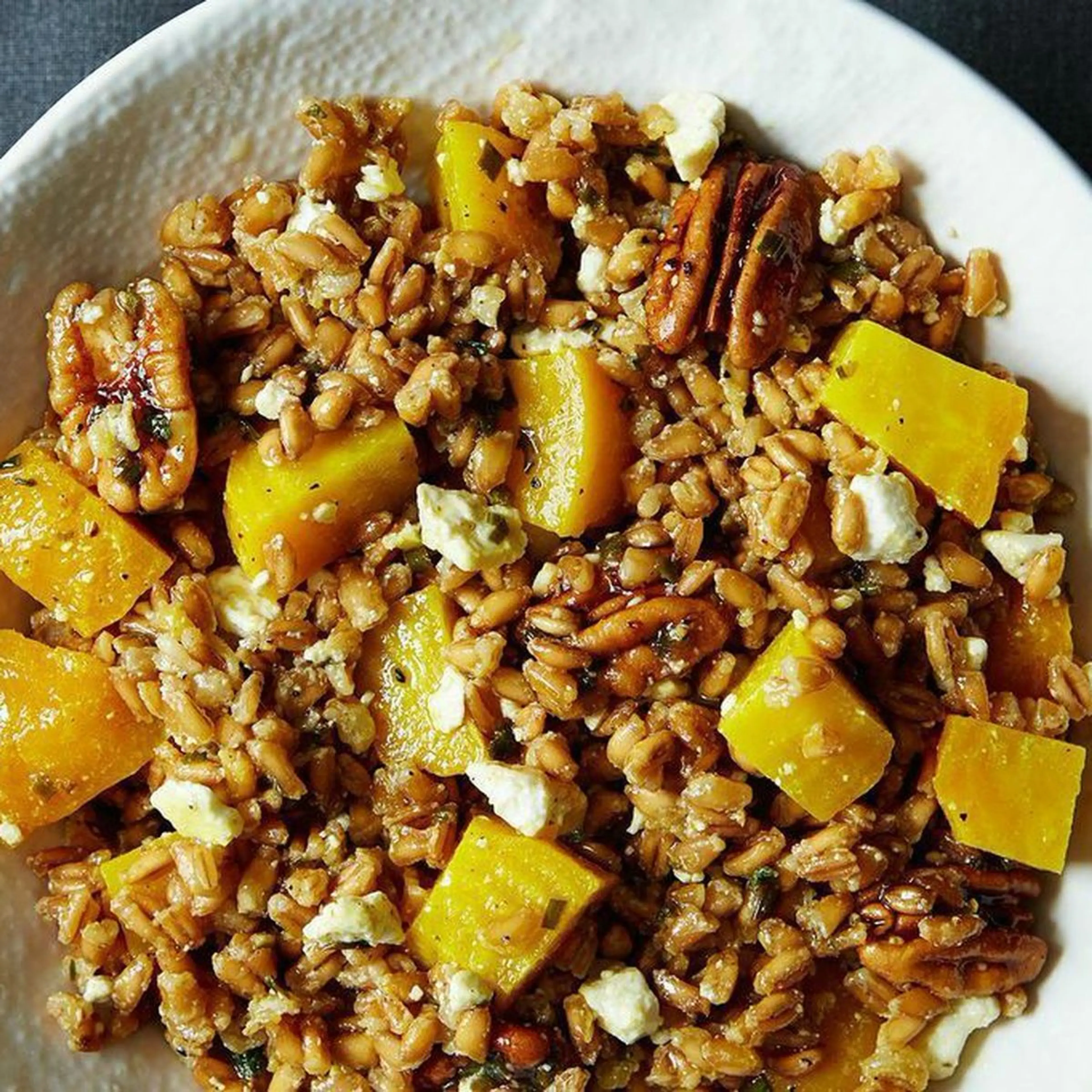 Farro, Golden Beet, and Feta Salad