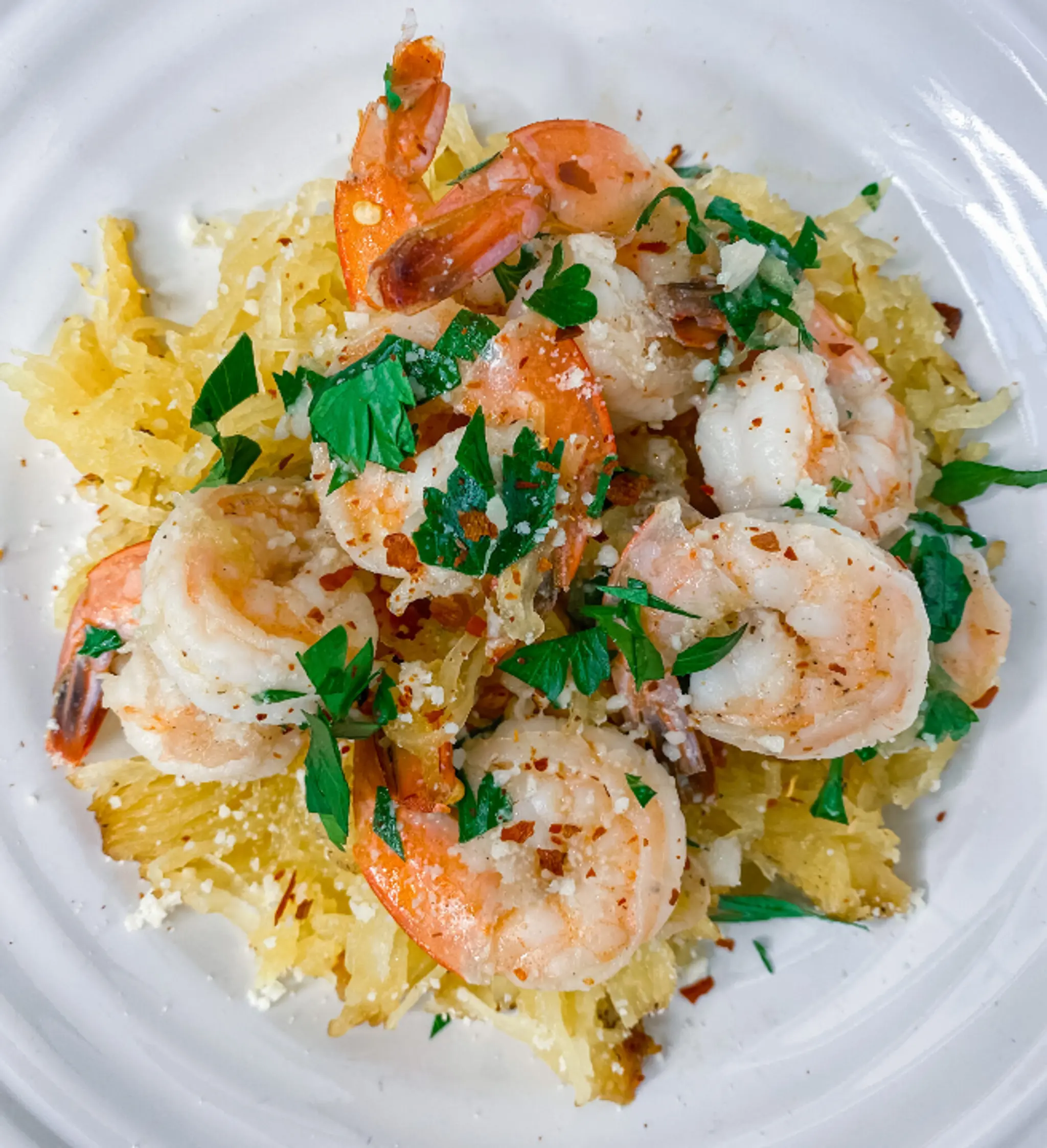 Spaghetti Squash Shrimp Scampi