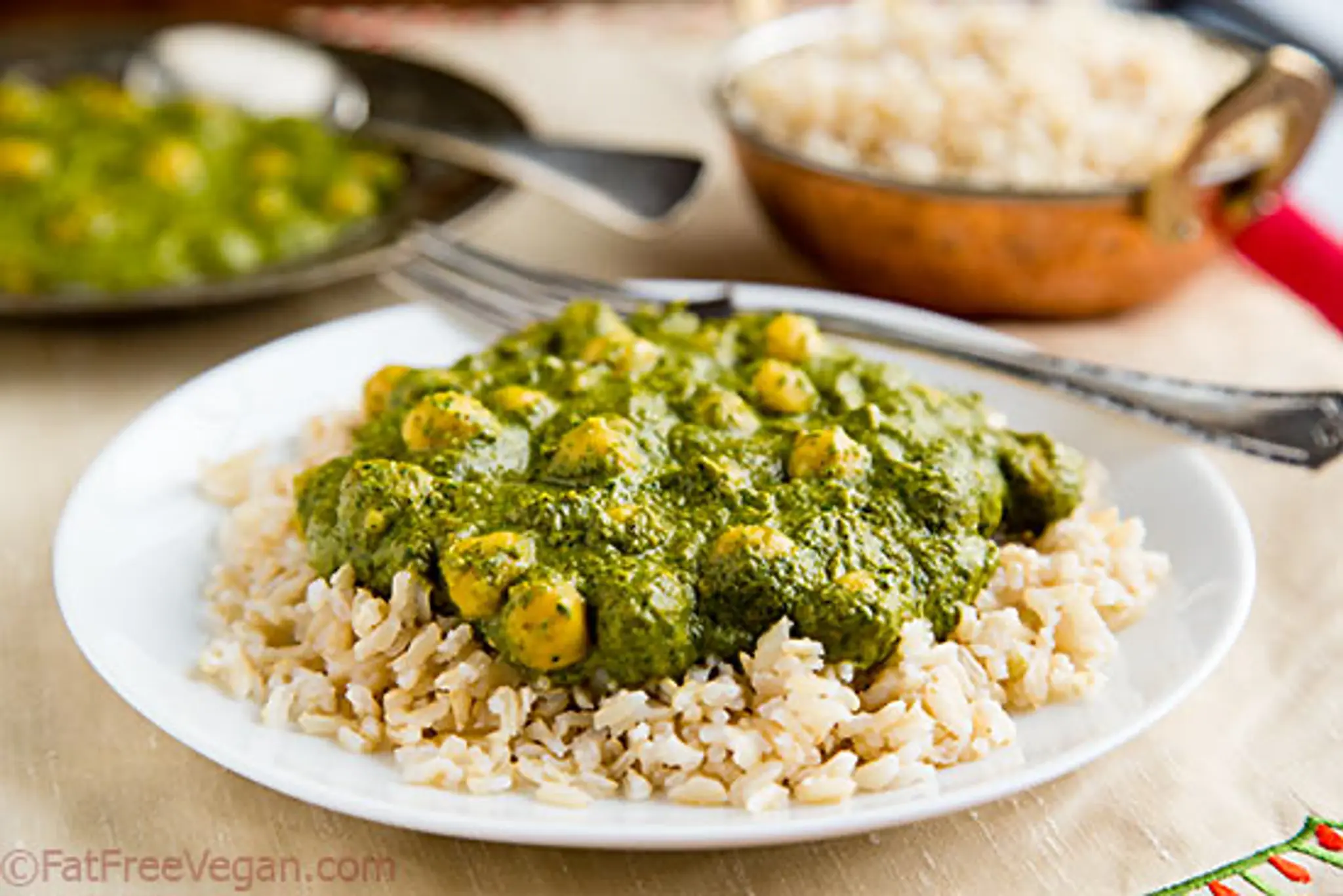 Creamy Curried Kale and Chickpeas