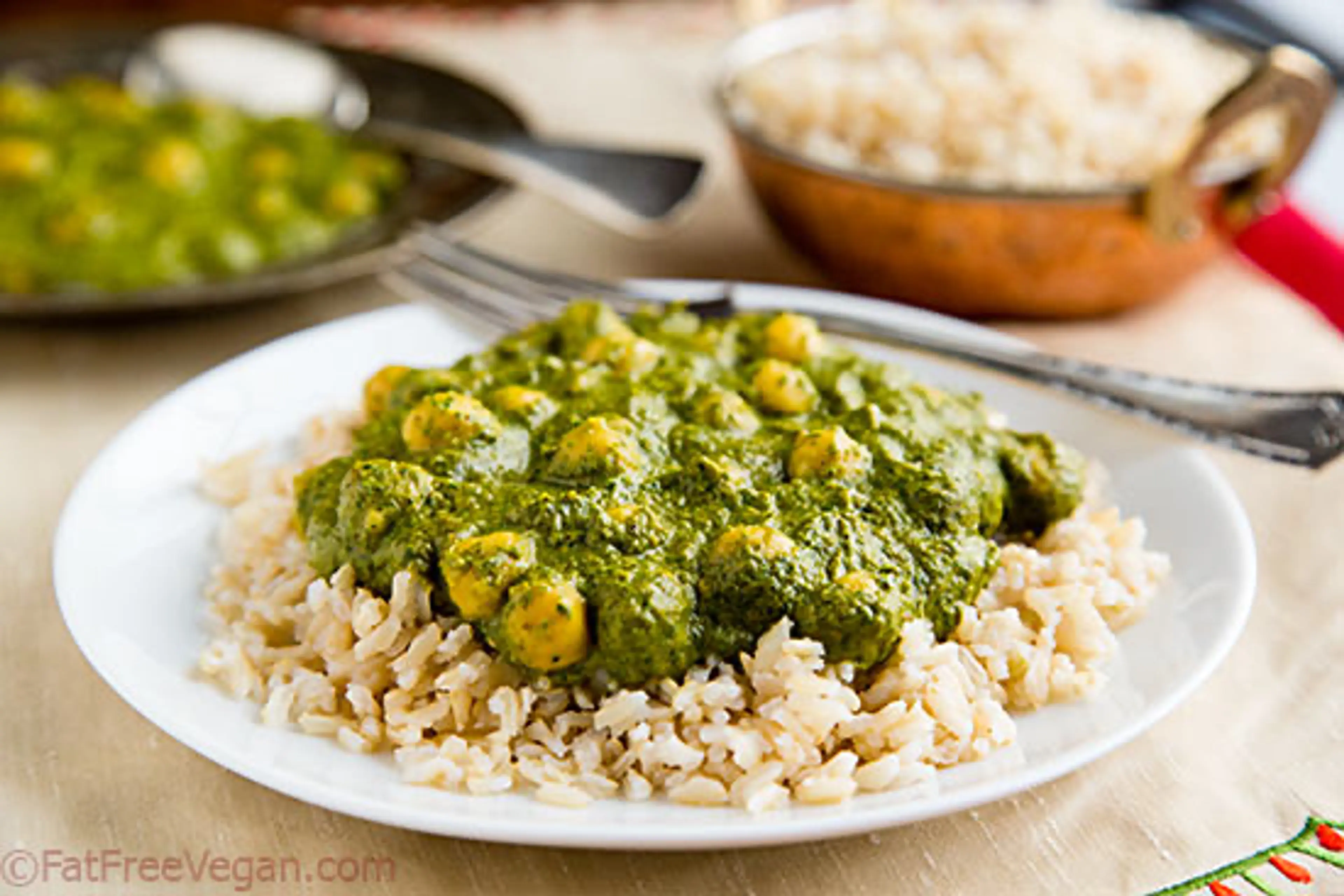 Creamy Curried Kale and Chickpeas