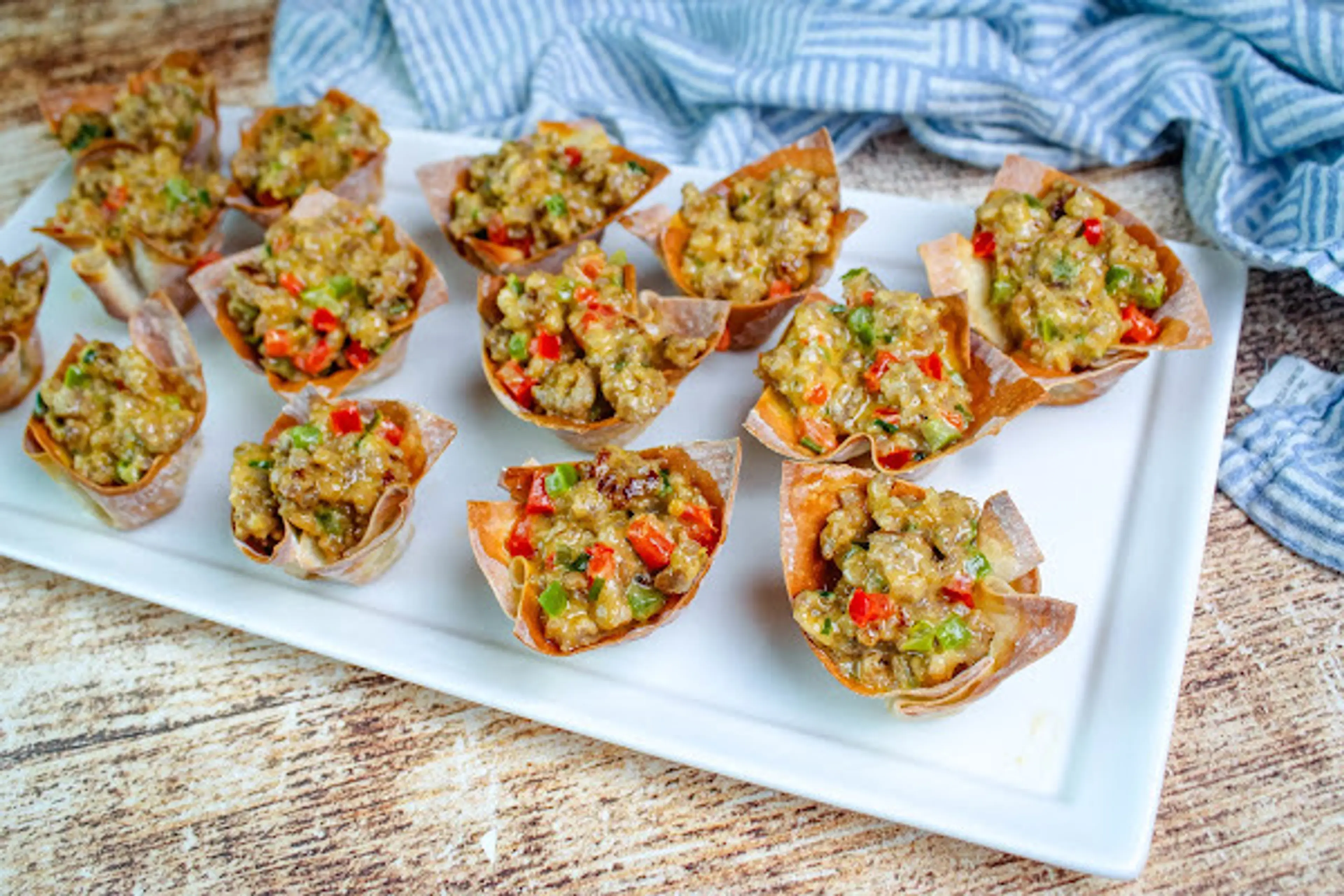 Sausage Wonton Stars