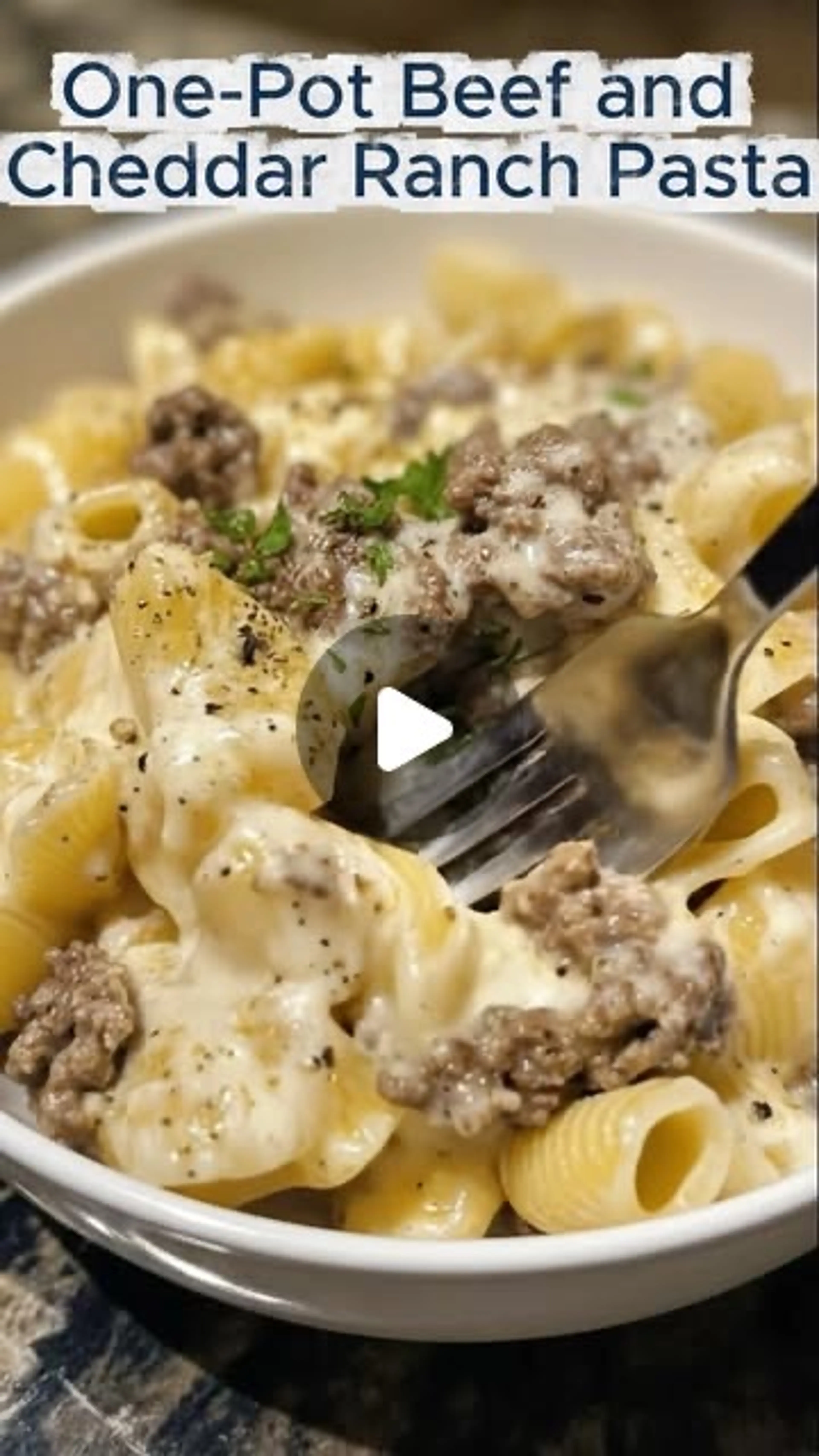 One Pot Beef and Cheddar Ranch Pasta