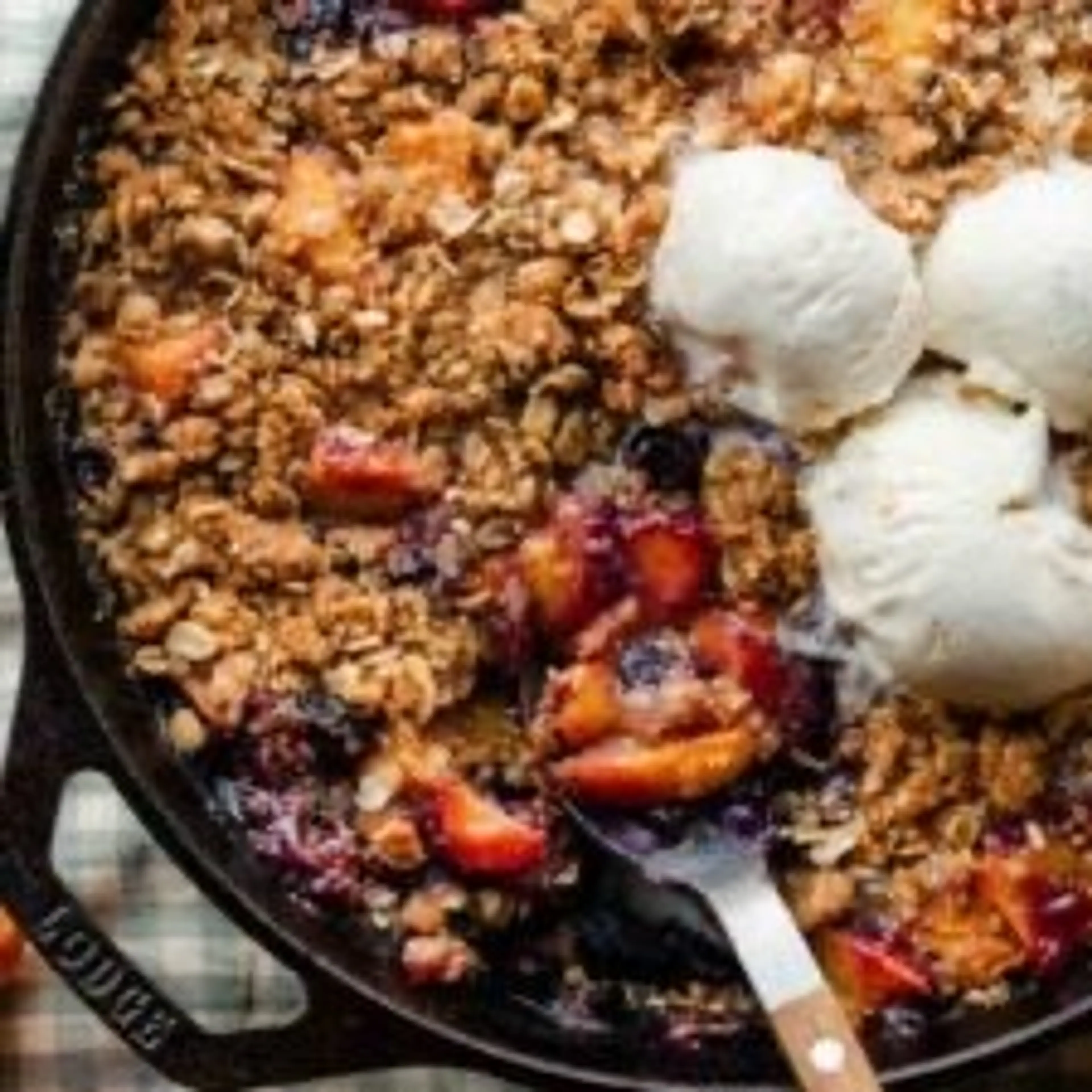 Brown Butter Blueberry Peach Crisp