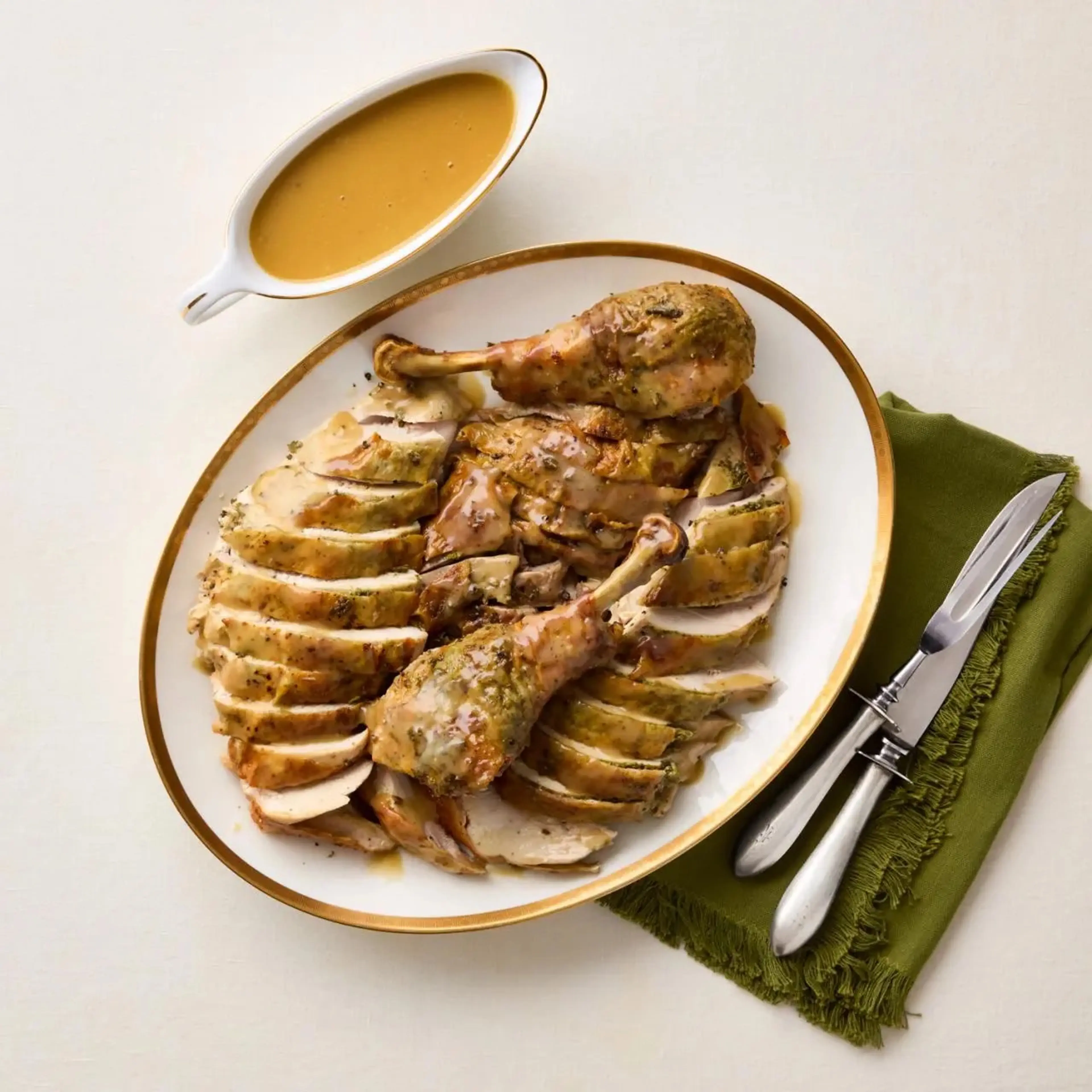 Turkey with Sage Butter and Roasted Garlic Gravy