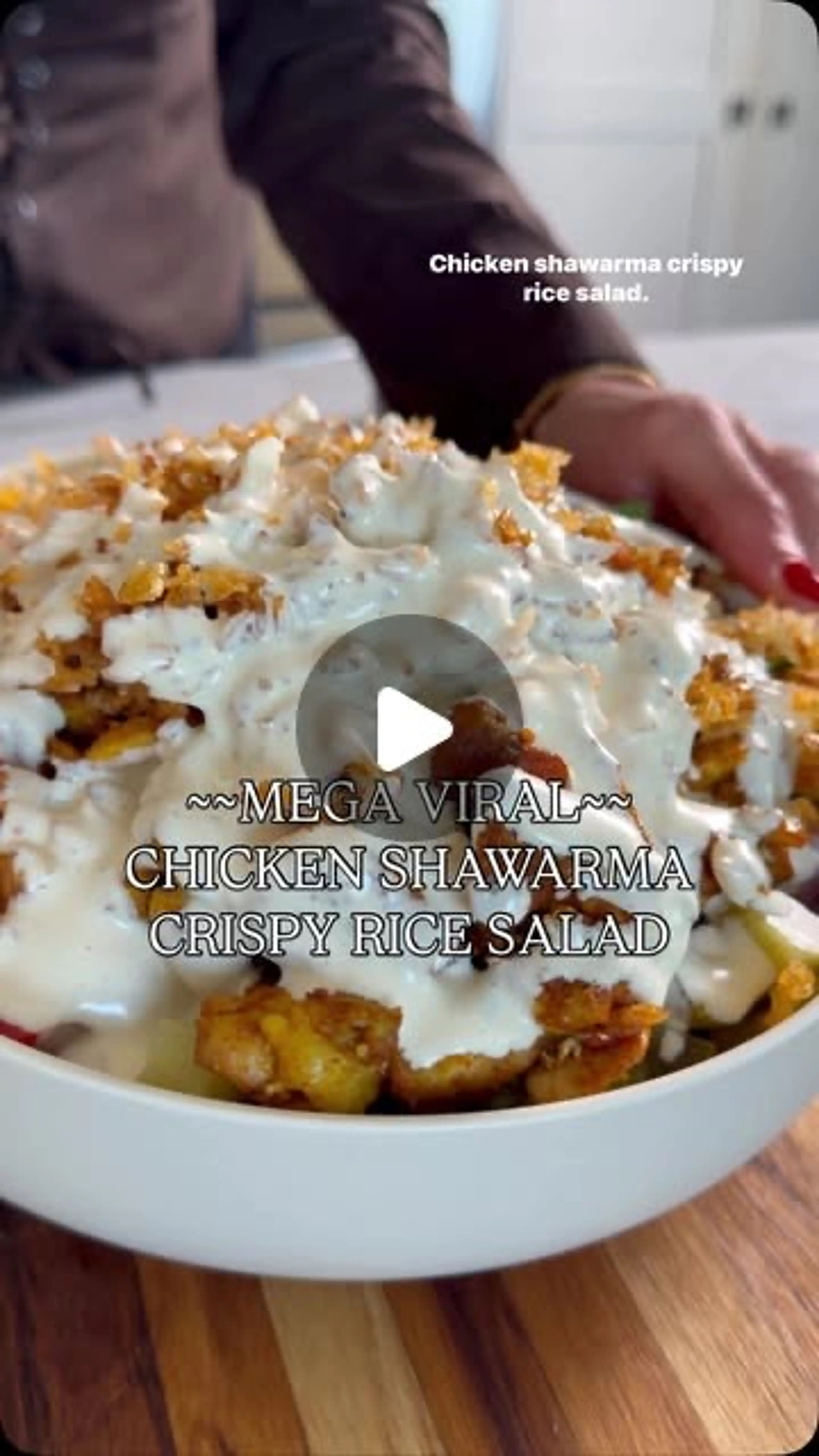Crispy Rice Chicken Shawarma Salad