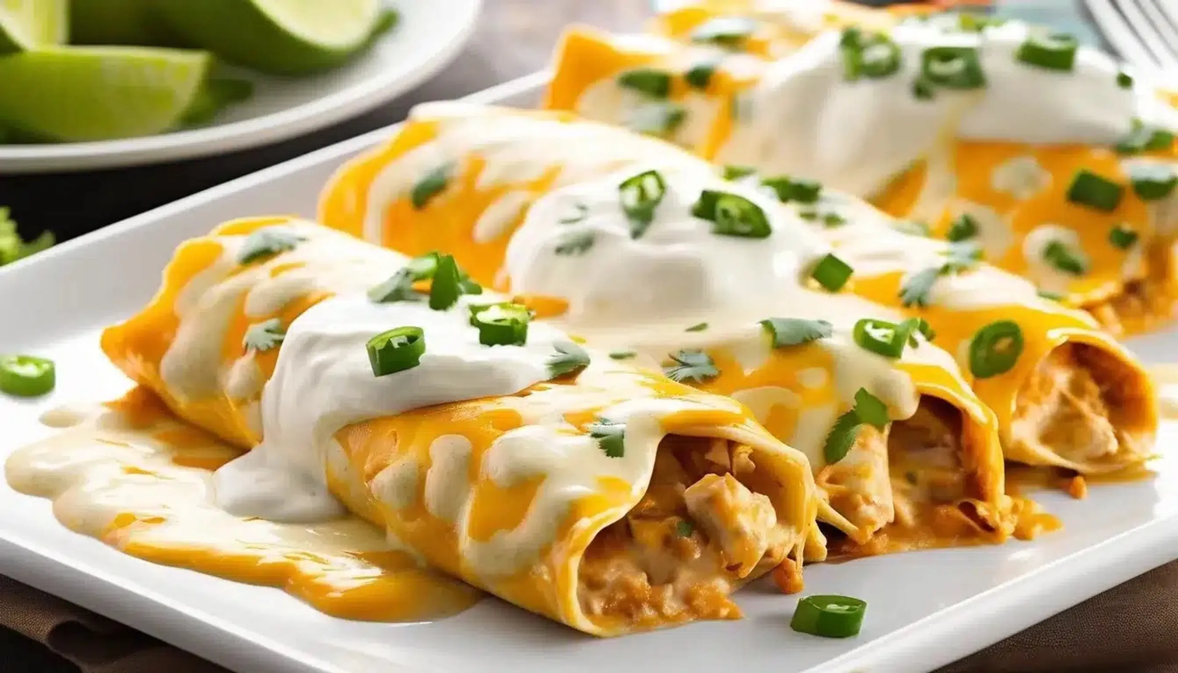 Creamy chicken enchiladas