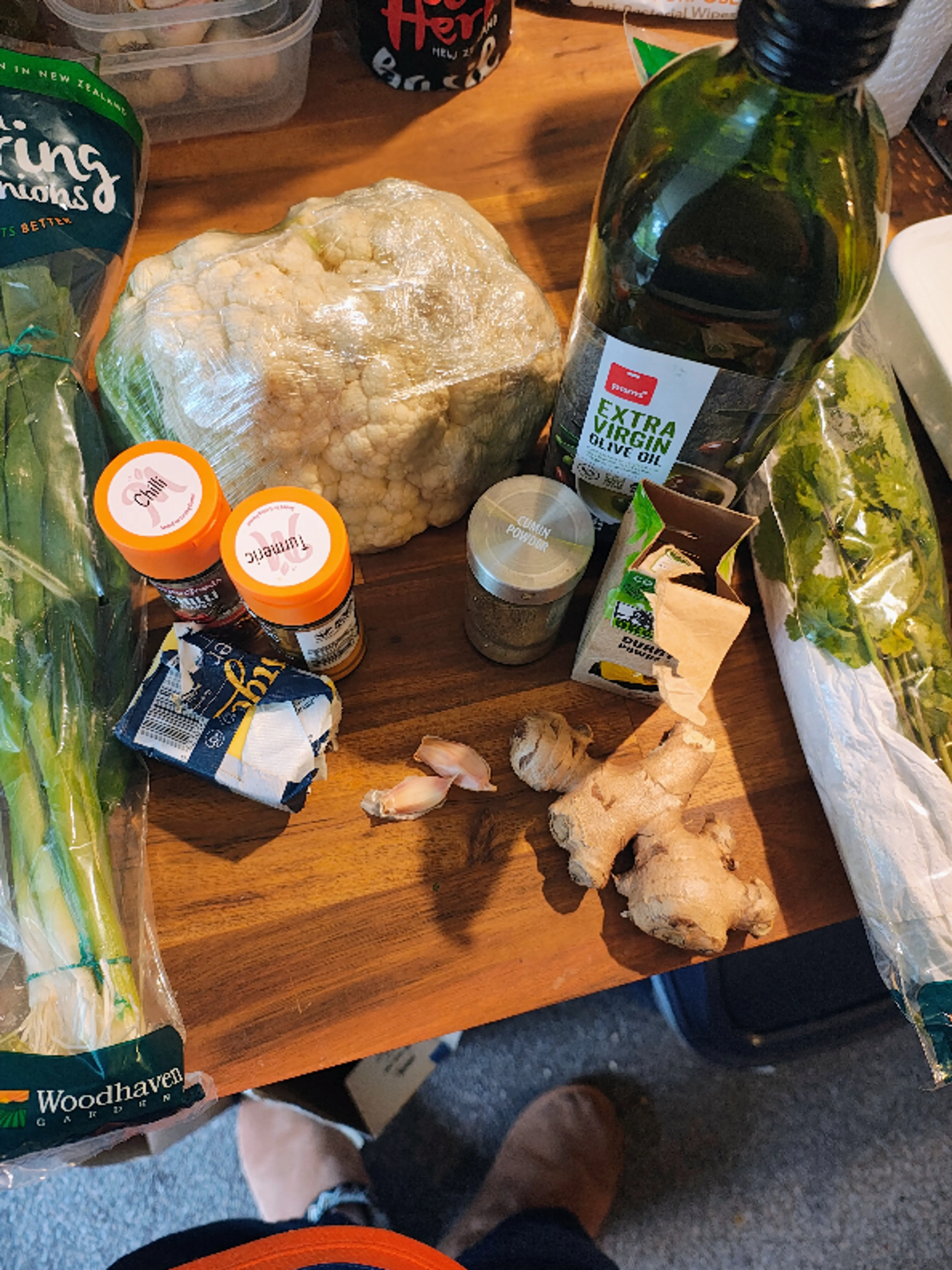 Spiced Cauliflower Rice Bowls with Soft Eggs and Chutney