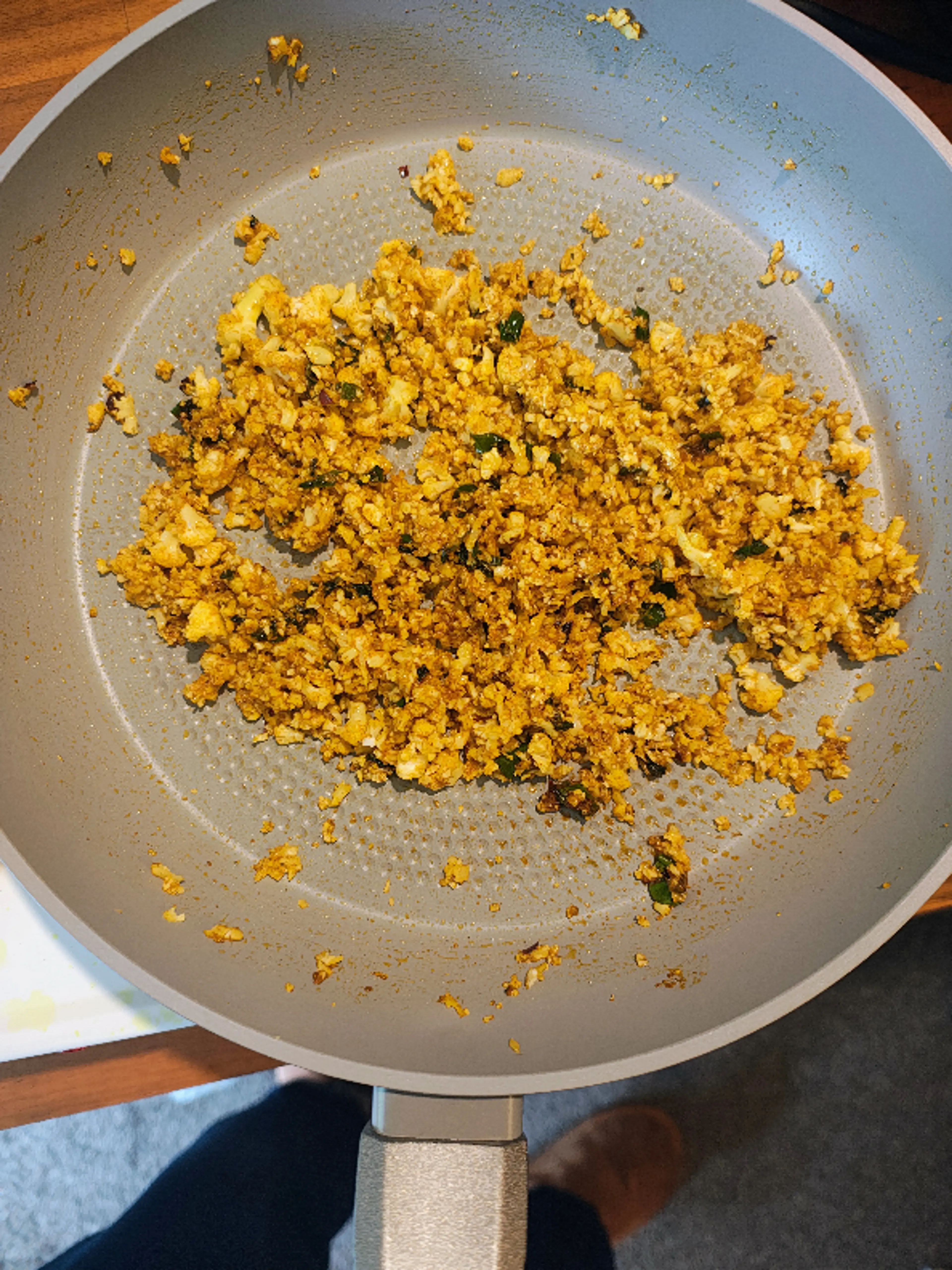 Spiced Cauliflower Rice Bowls with Soft Eggs and Chutney