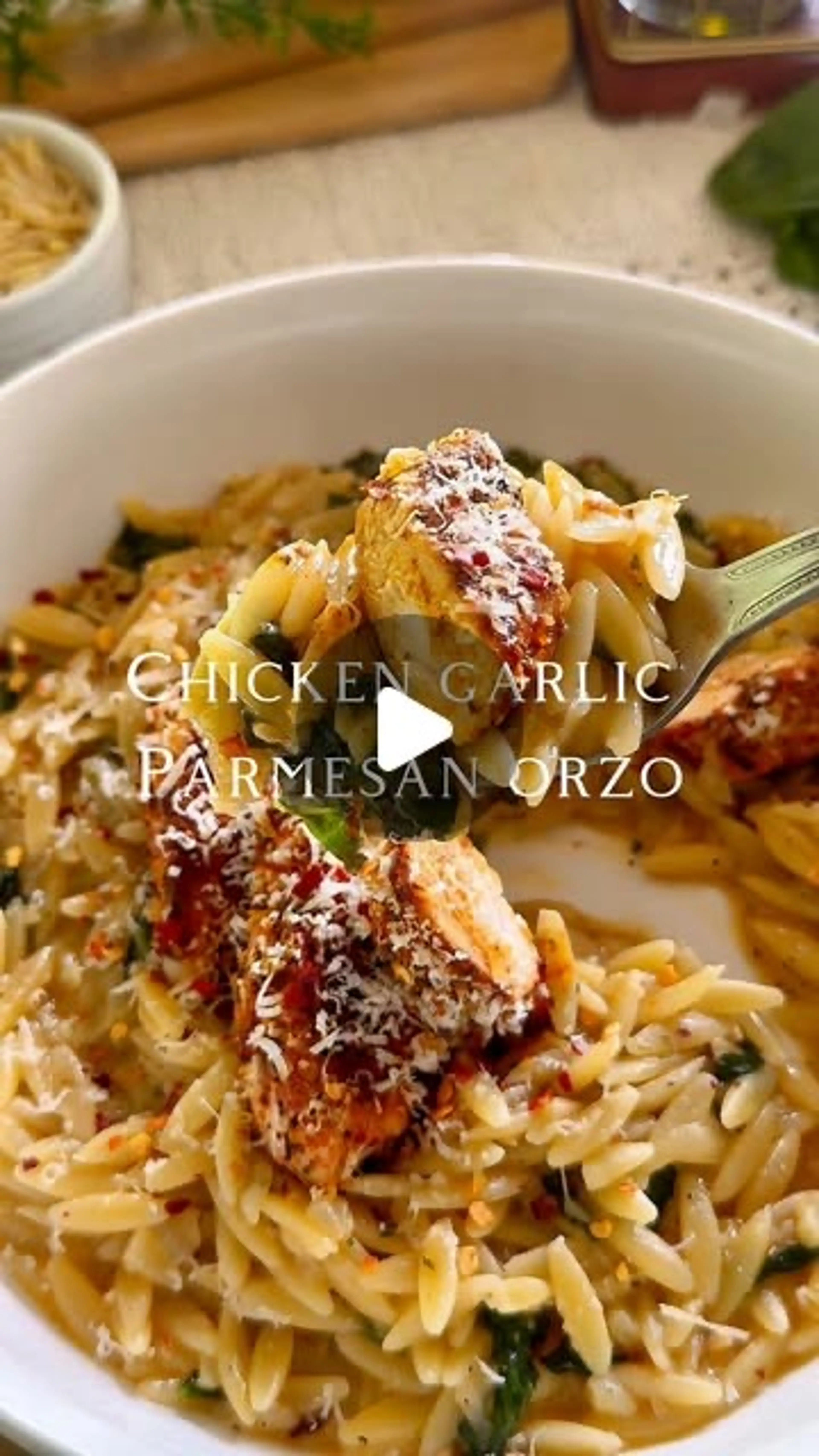 Chicken Garlic Parmesan Orzo, Perfect as a Comforting One-pa