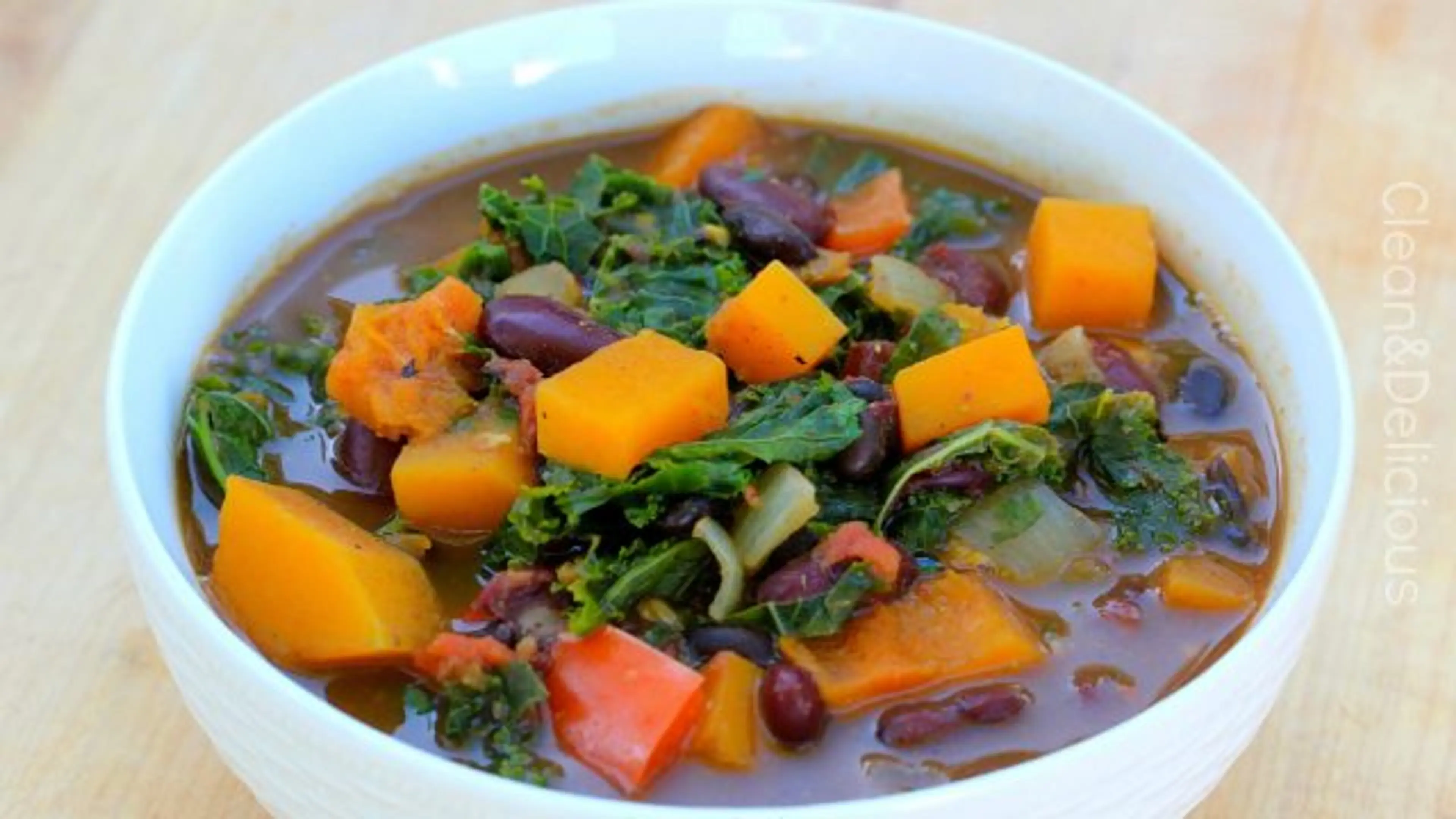 Butternut Squash, Bean and Kale Chili