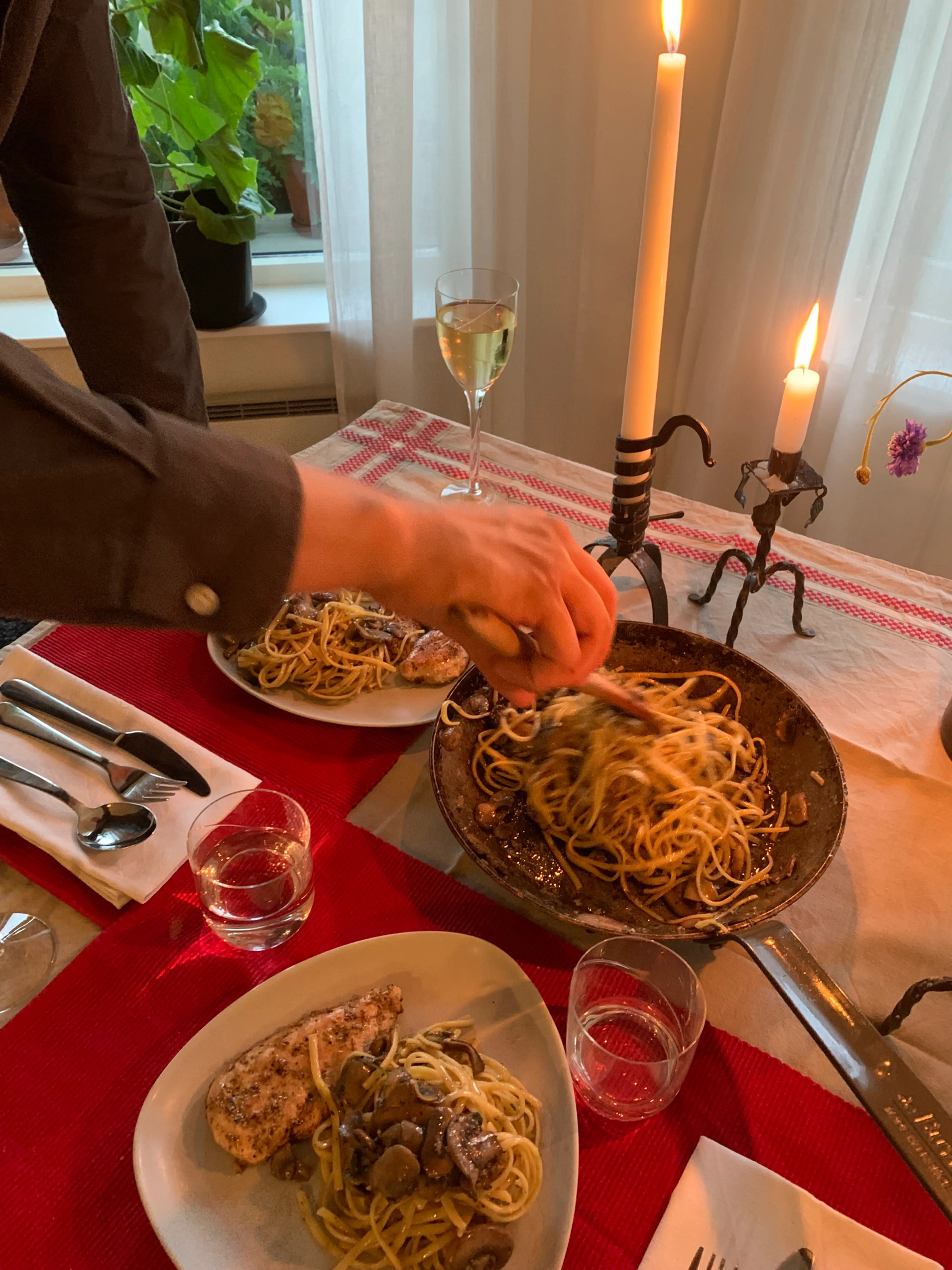 Svamppasta Med Kyckling