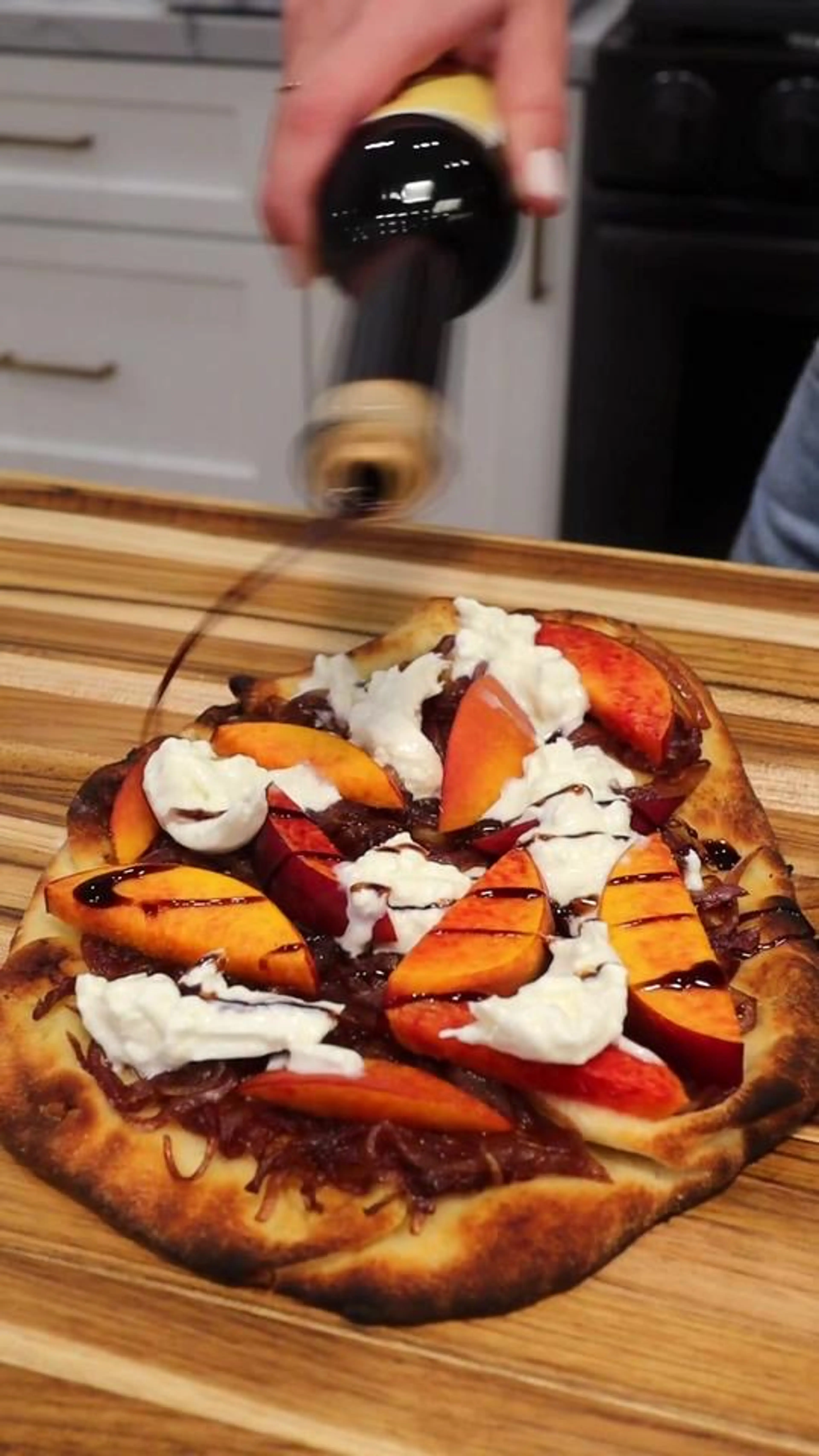Peach Burrata and Balsamic Flatbread for the Easiest Summer