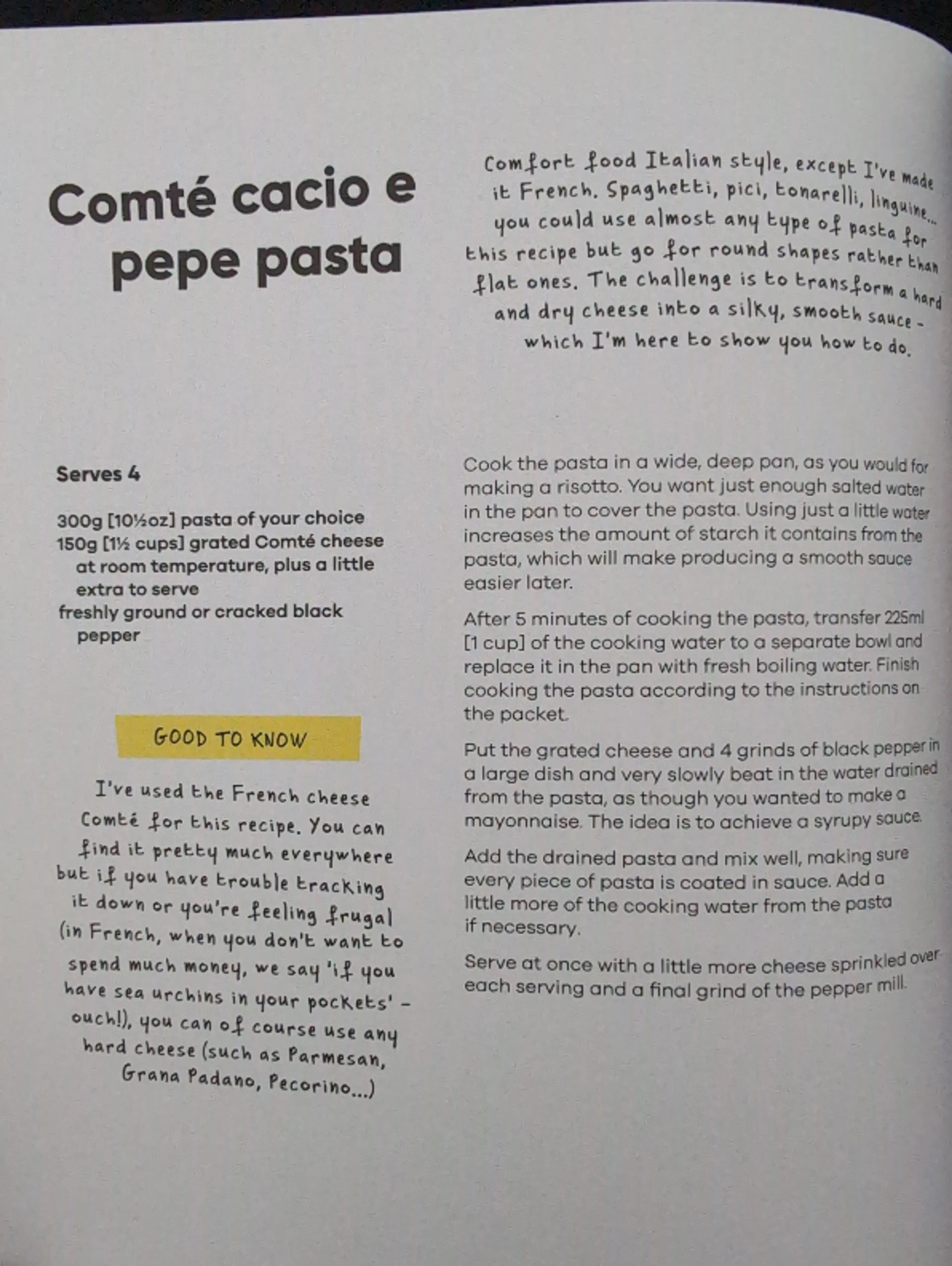 Comté Cacio E Pepe Pasta