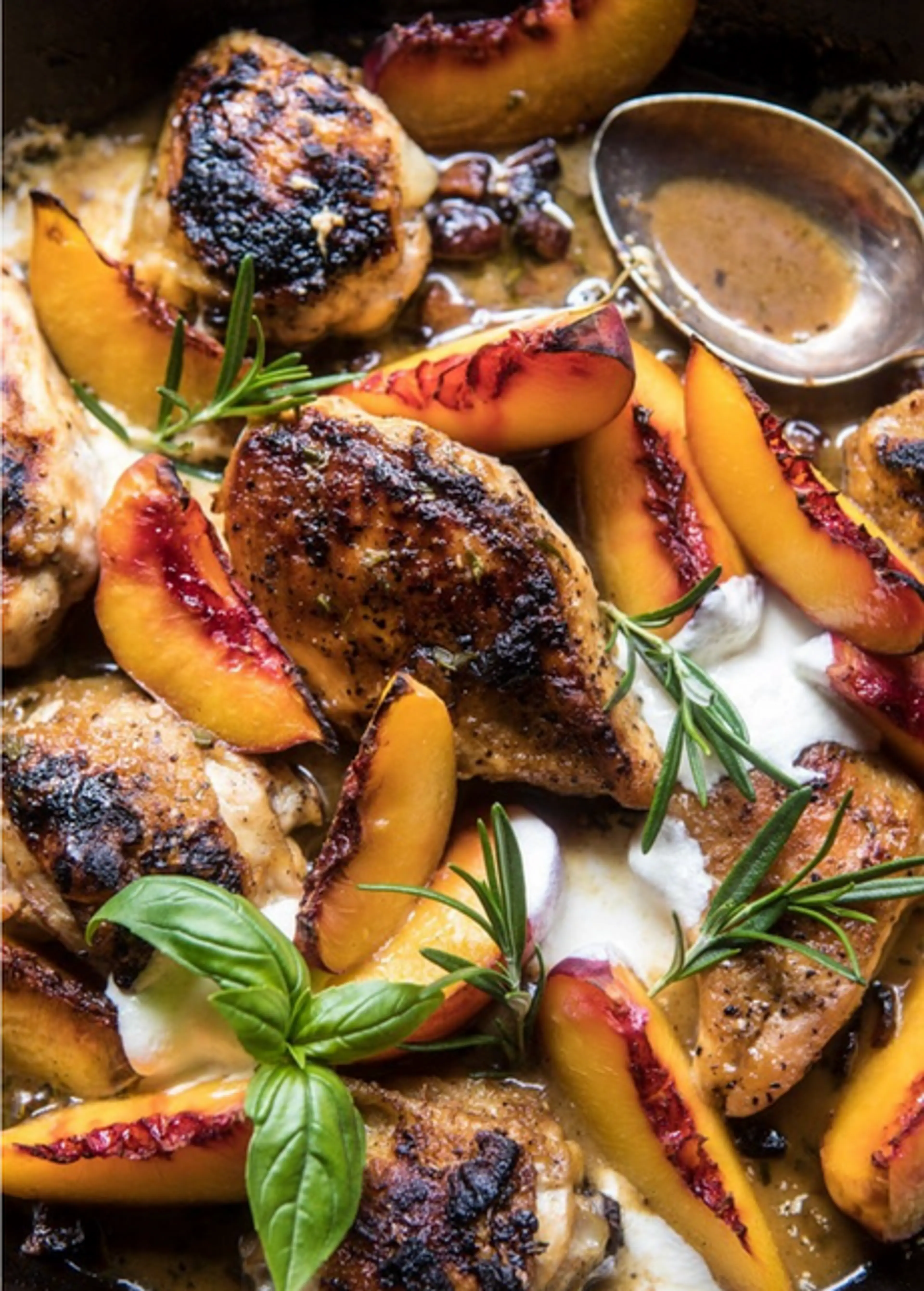 Rosemary Peach Chicken in Wine Sauce