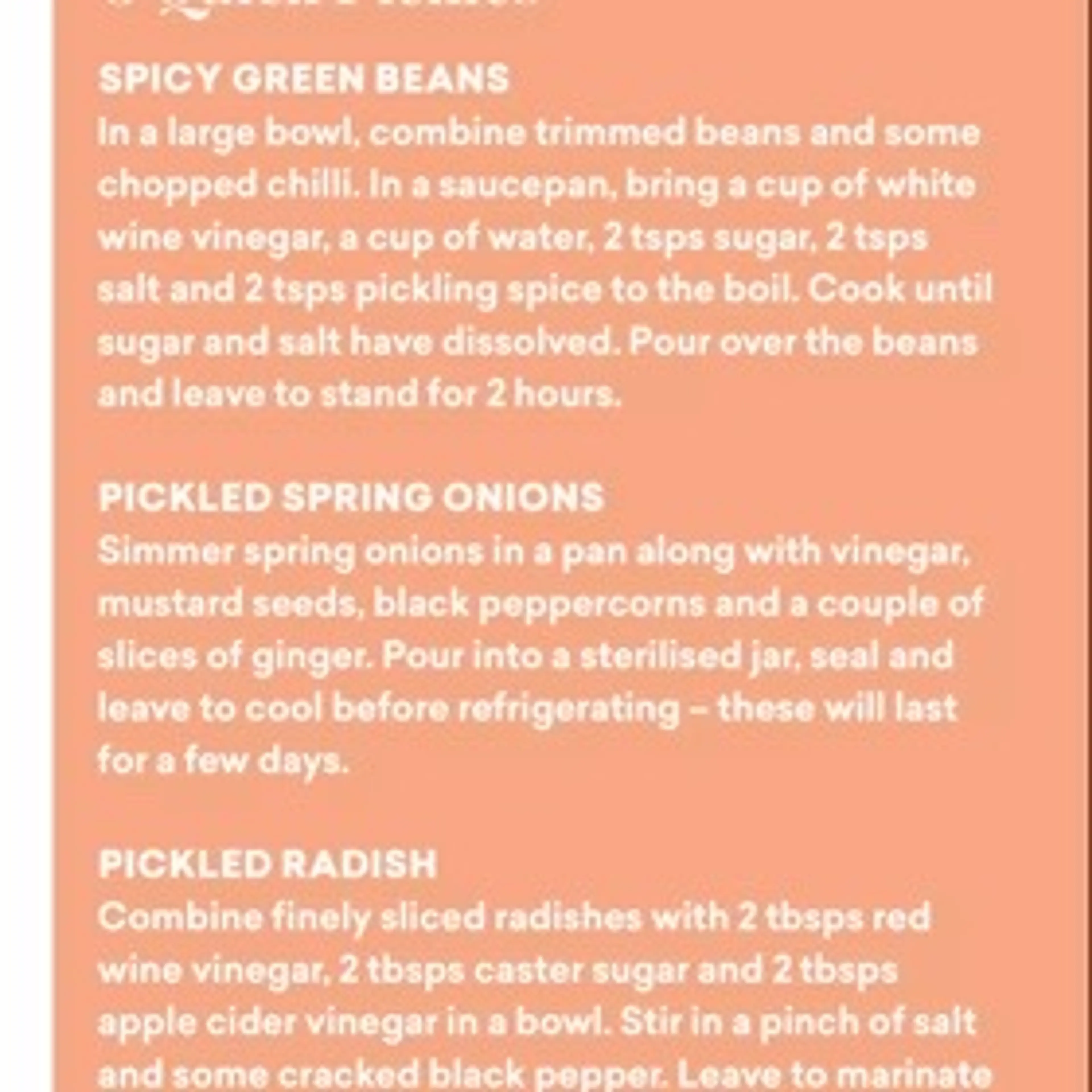 3 Quick Pickles