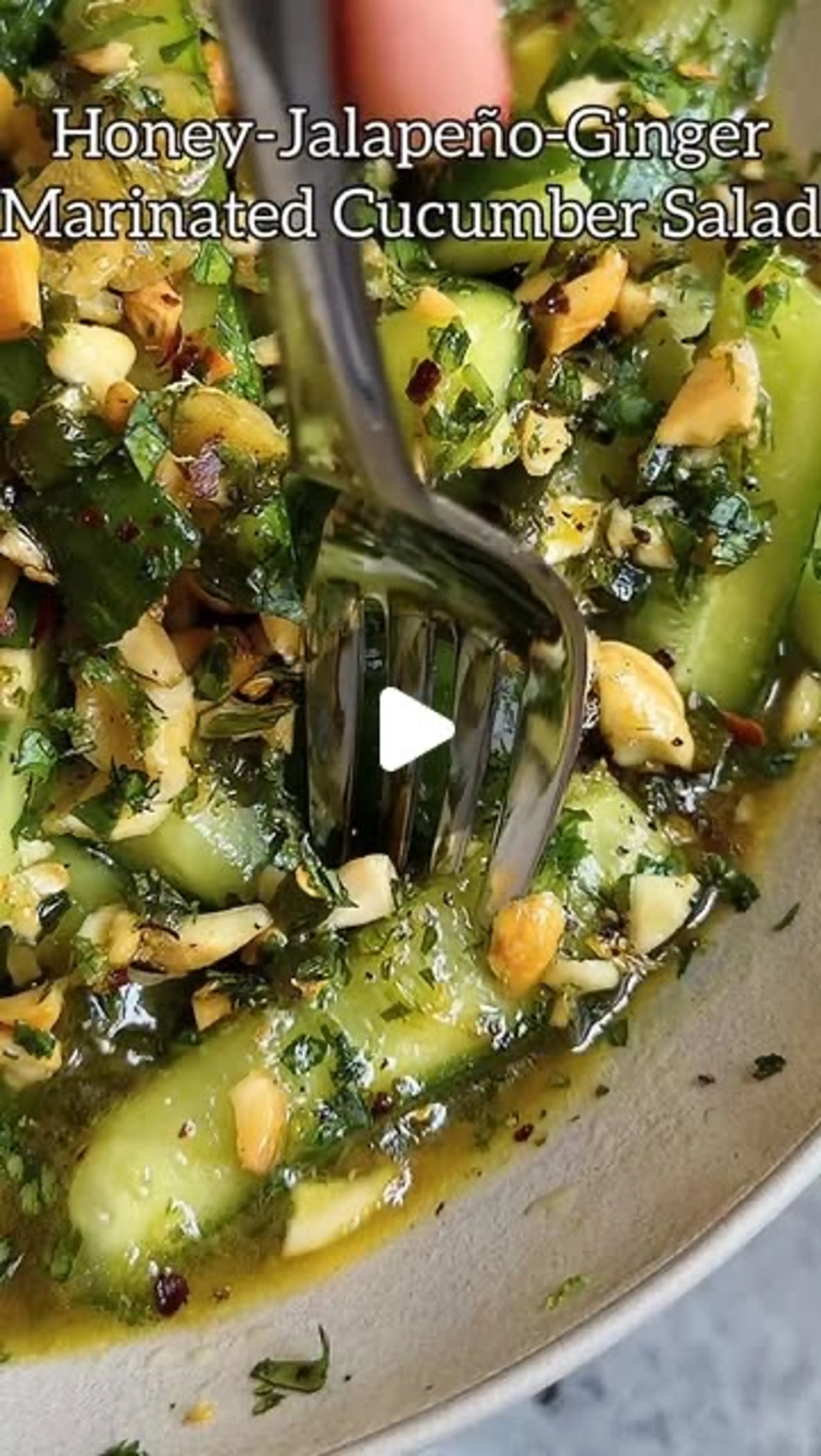 Honey-jalapeño-ginger Marinated Cucumber Salad