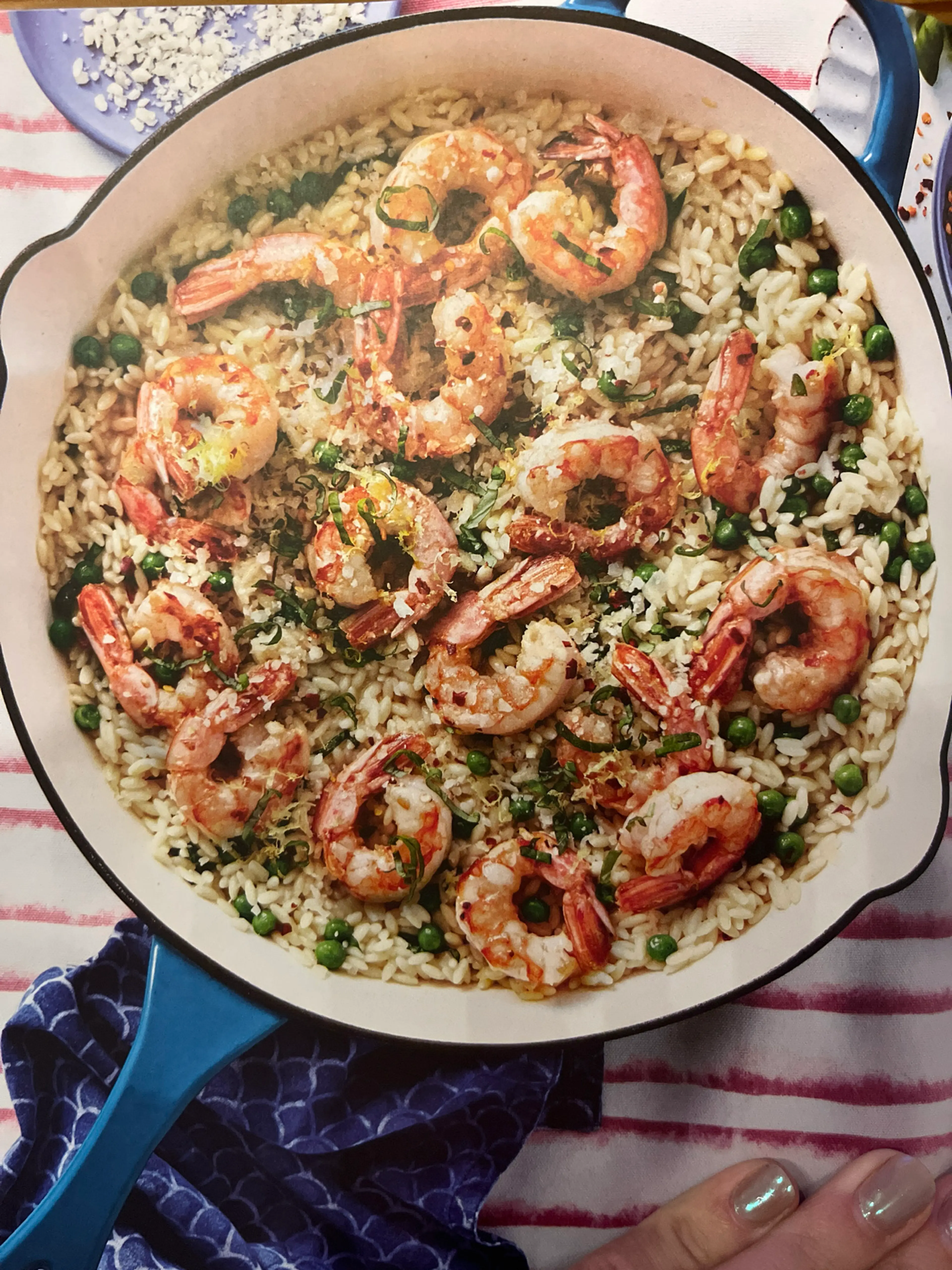 Lemony Garlic Butter Shrimp Orzo